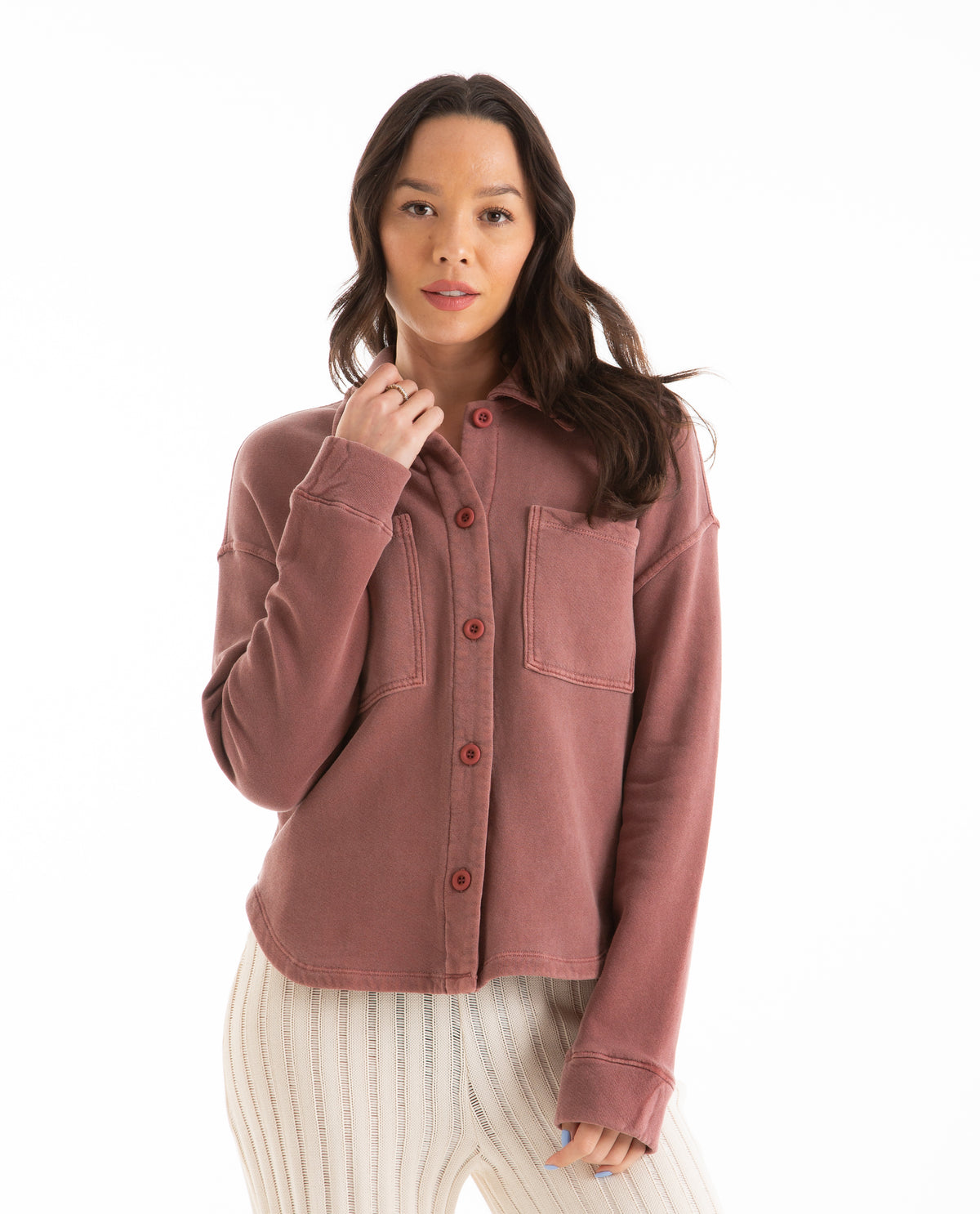Cropped Shacket Women Coats + Jackets SUNDRY