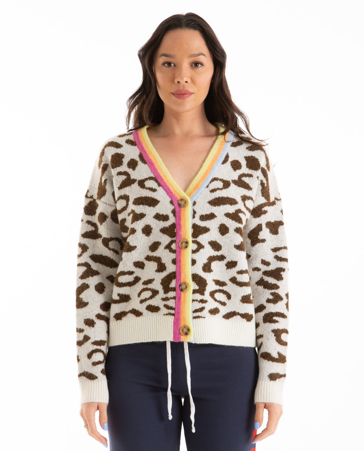 Leopard Boxy Cardigan Women Sweaters + Sweatshirts SUNDRY