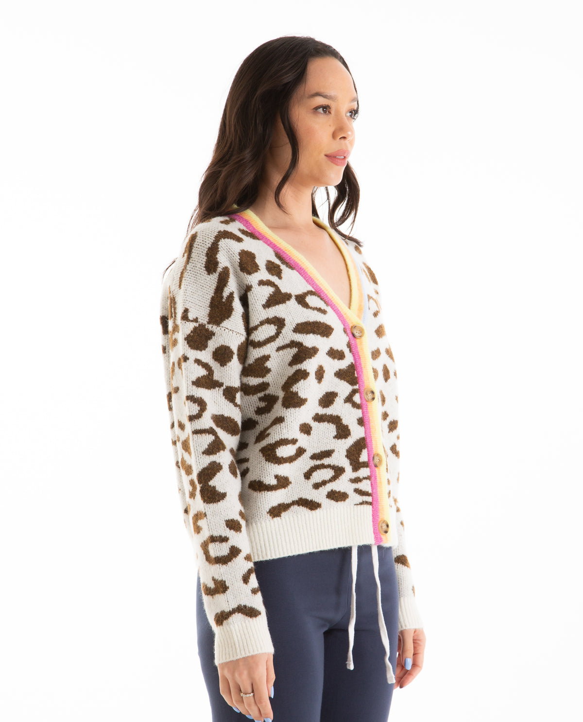 Leopard Boxy Cardigan Women Sweaters + Sweatshirts SUNDRY