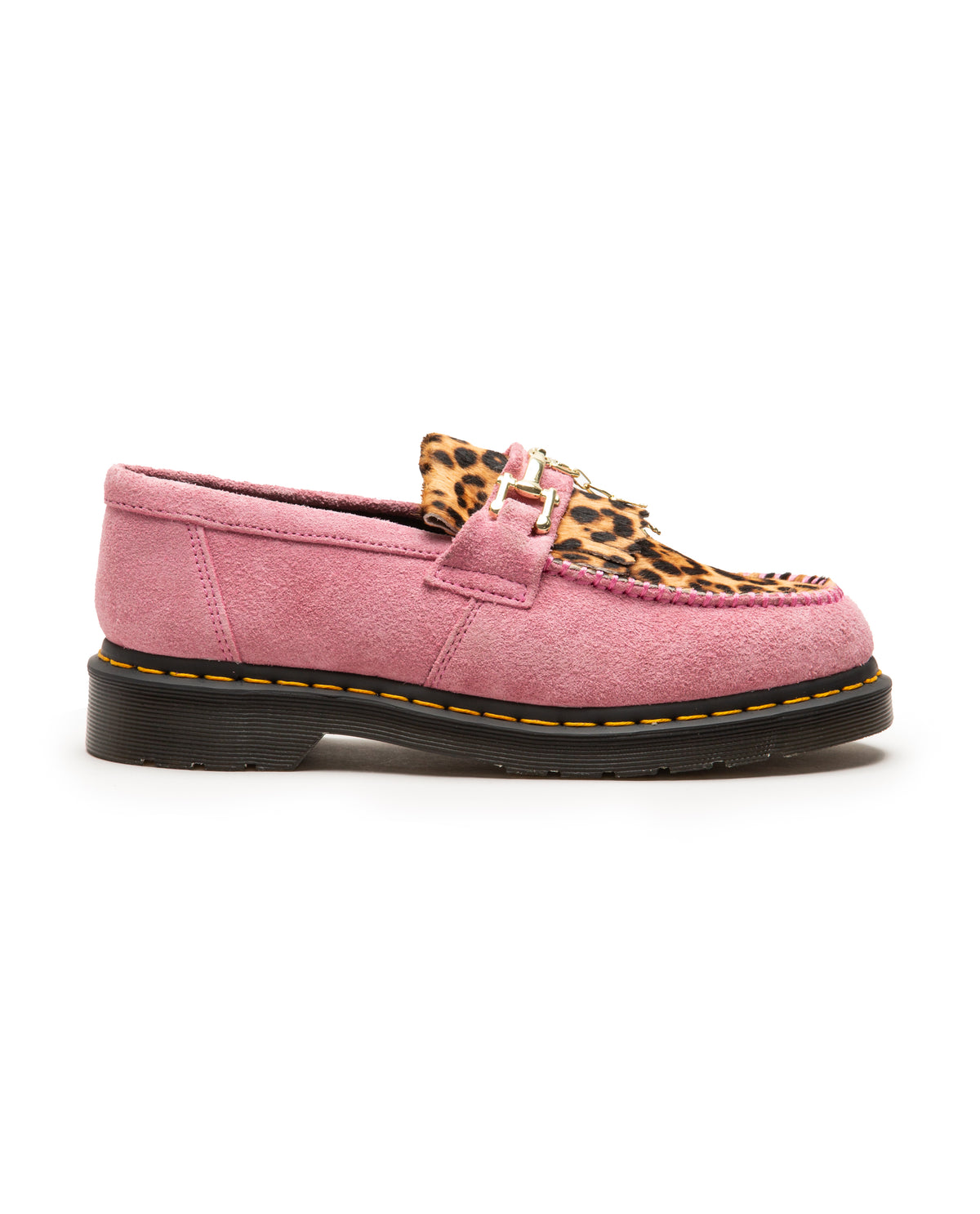 Adrian Hair-On Leopard Snaffle Loafers Pink Men Dress Shoes DR. MARTENS