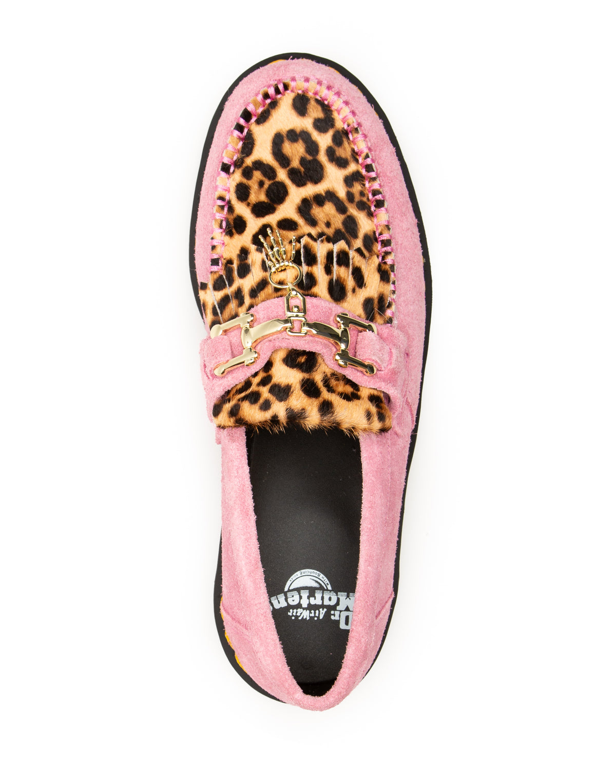 Adrian Hair-On Leopard Snaffle Loafers Pink Men Dress Shoes DR. MARTENS