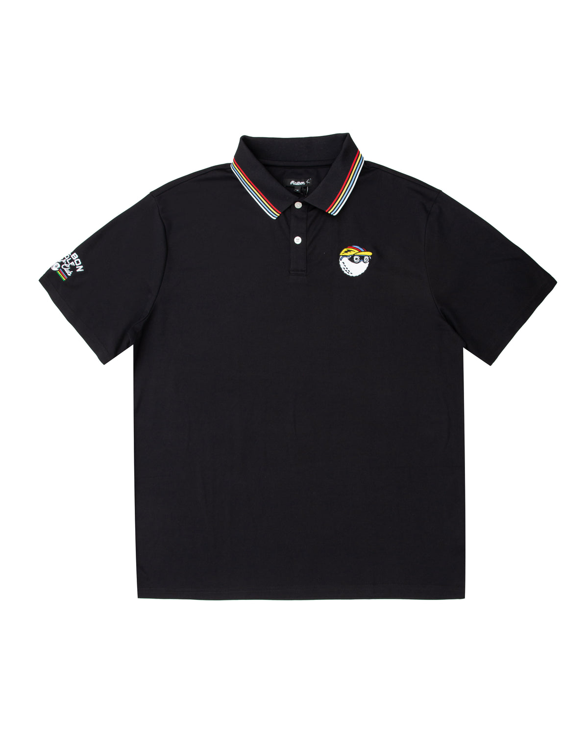 Golf & Cycle Tour de Buckets Performance Polo Black Men Shirts MALBON GOLF