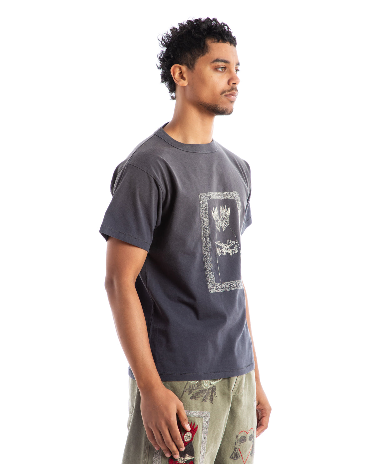 Twin Frame Tee Charcoal Men Tees + Tanks SAMUEL ZELIG