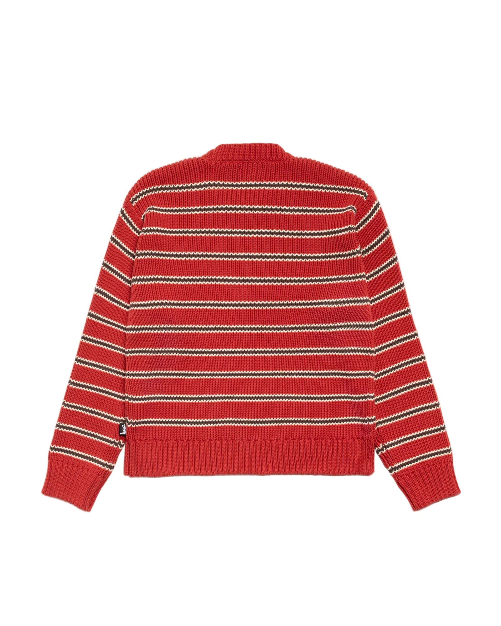 Red striped sweater on a white background