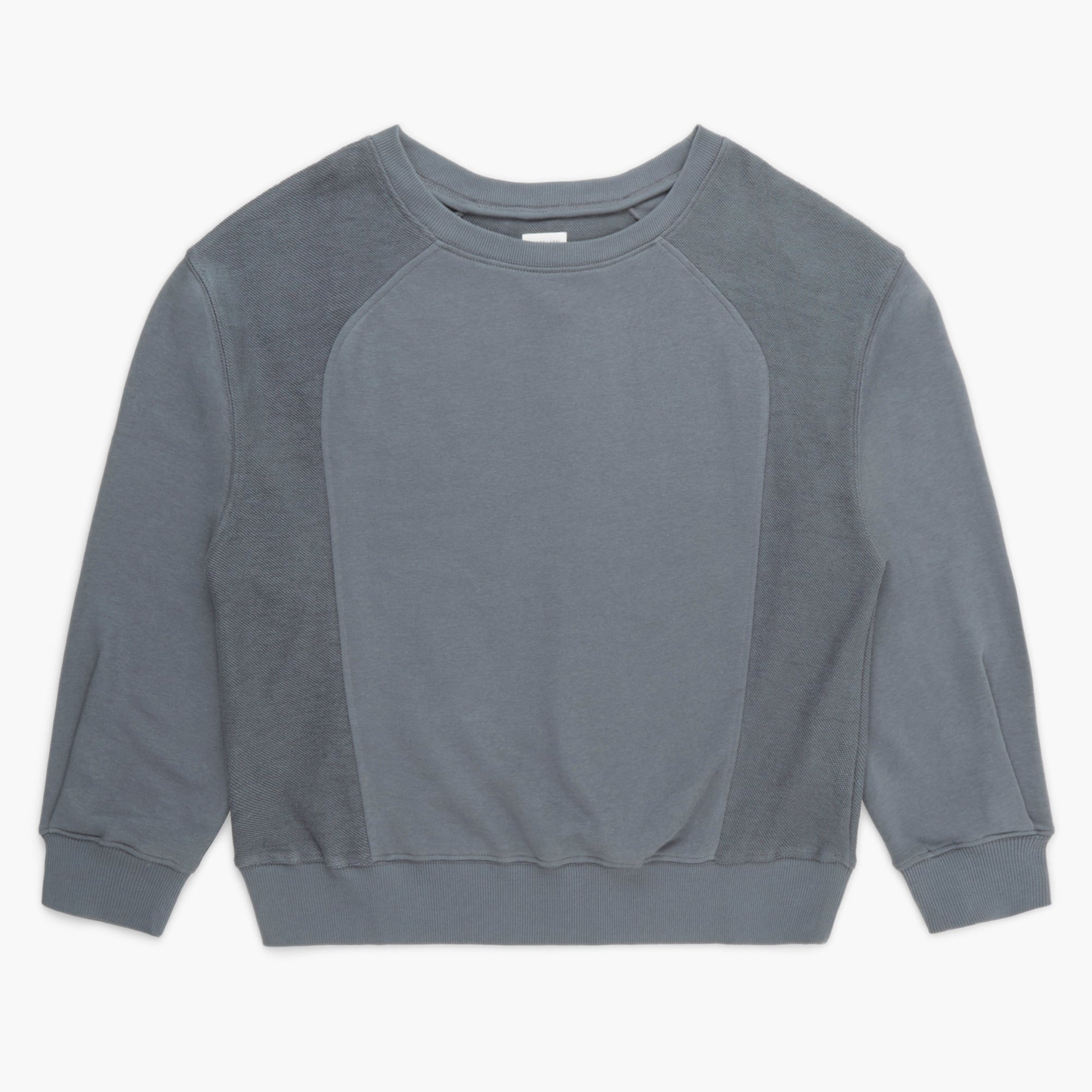 Gray sweatshirt with raglan sleeves on a white background