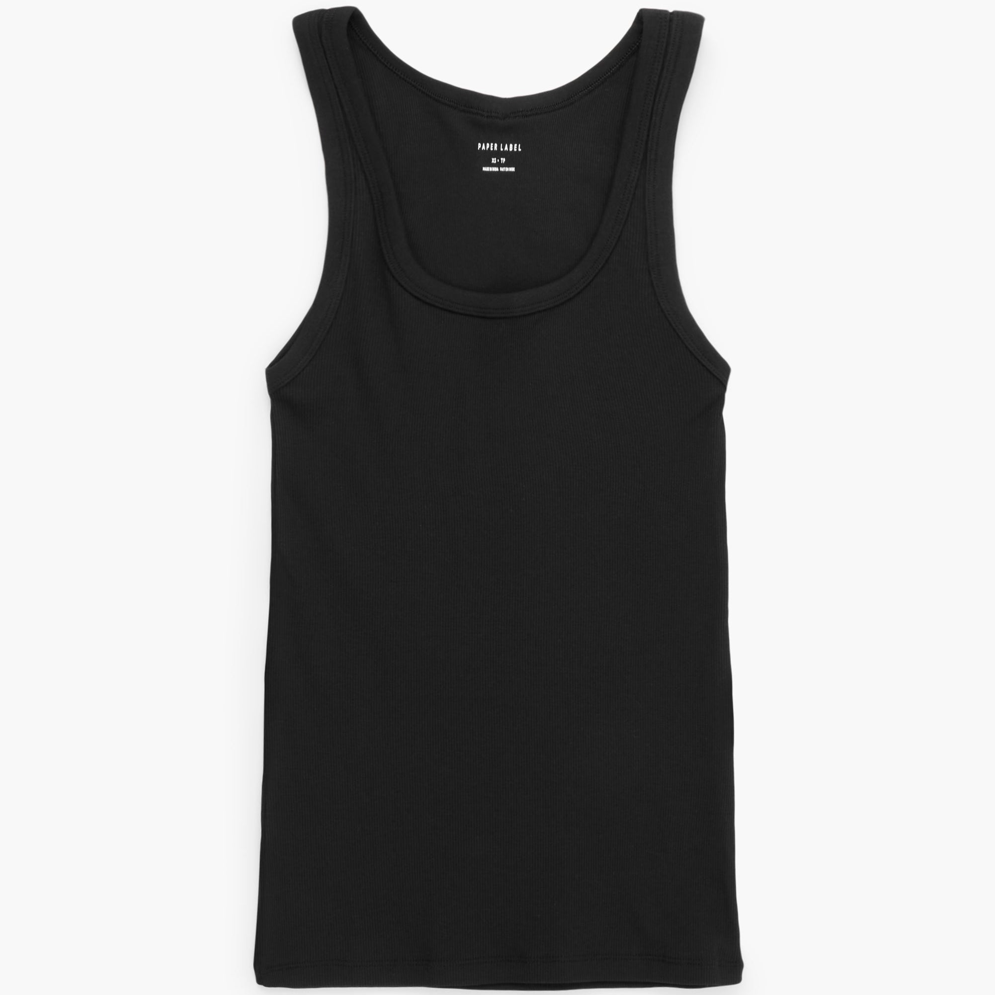 Black tank top on a white background