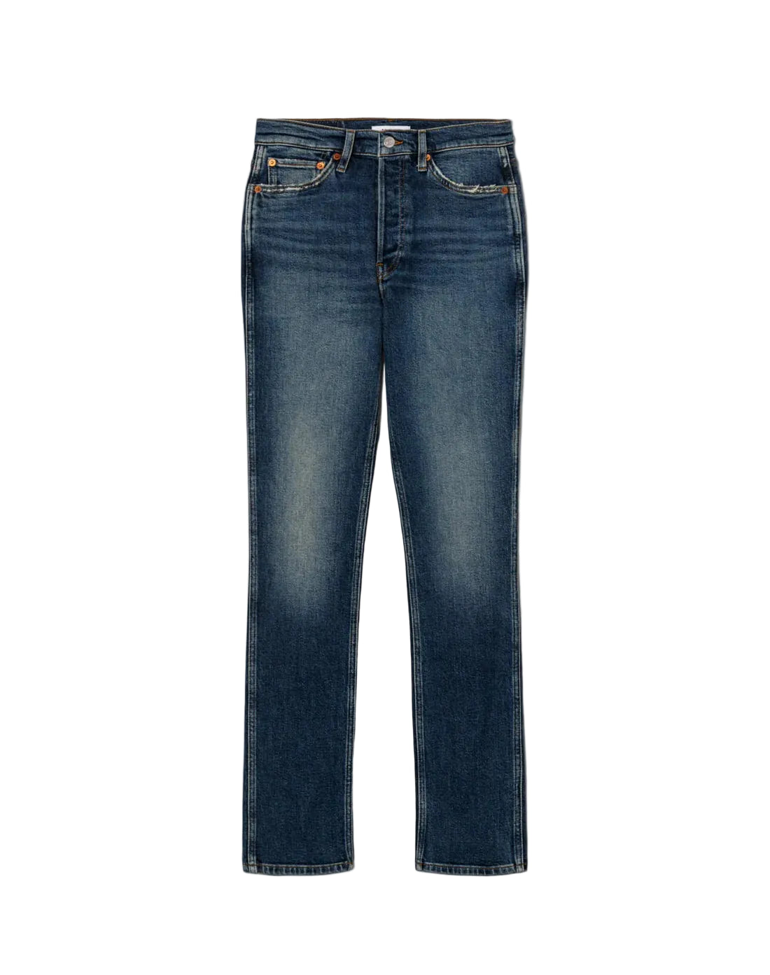 Blue jeans on a white background