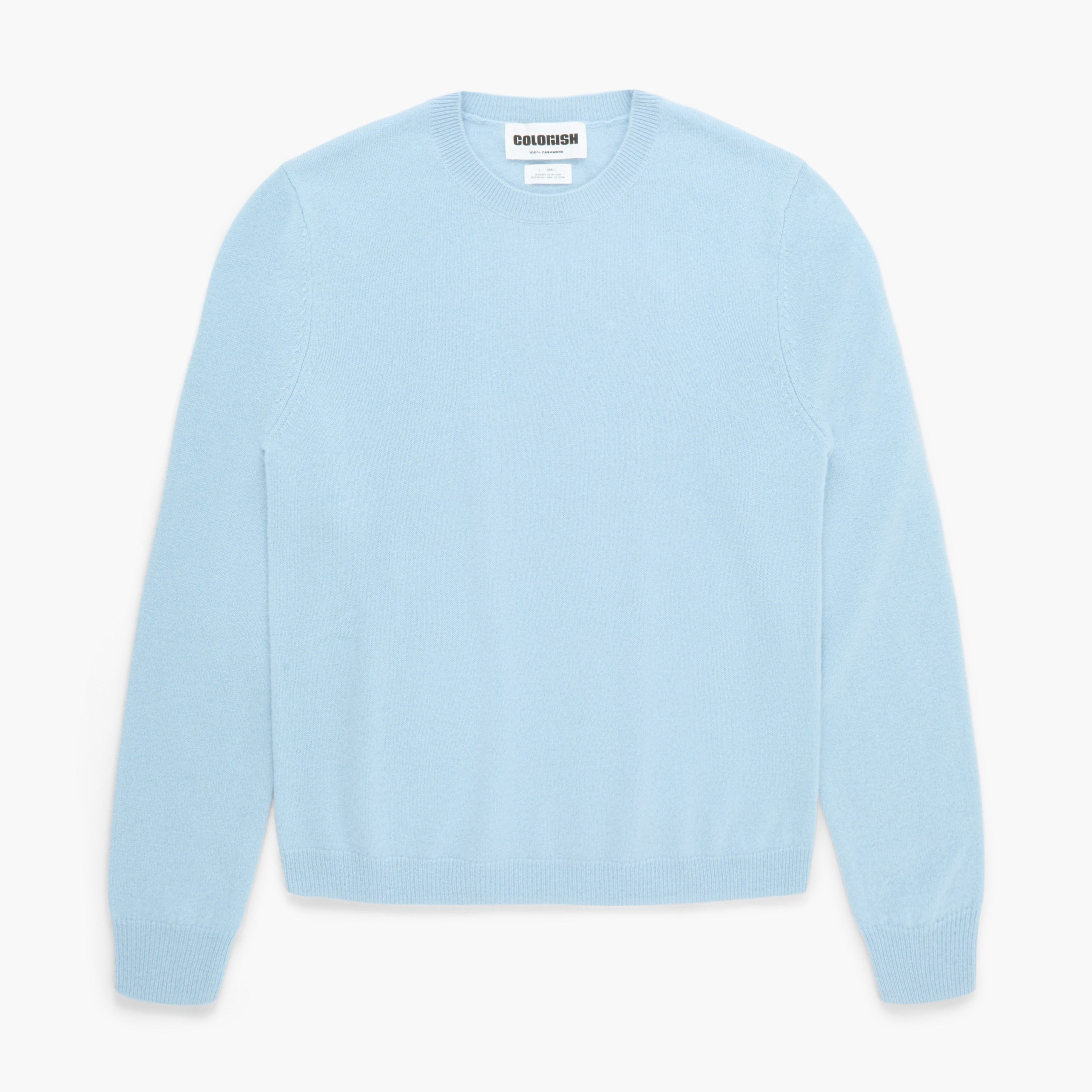 Light blue sweater on a white background