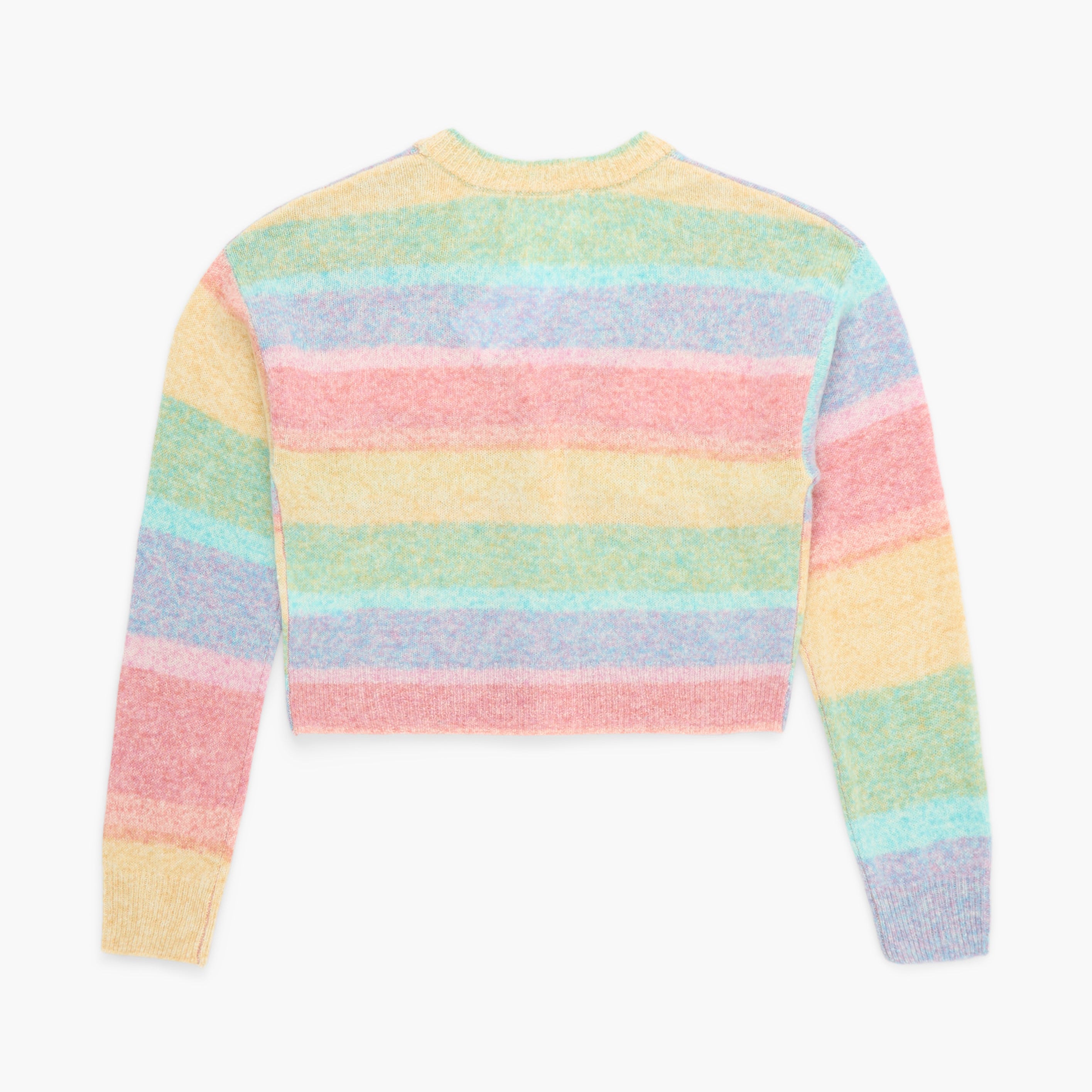 Pastel striped sweater on a white background