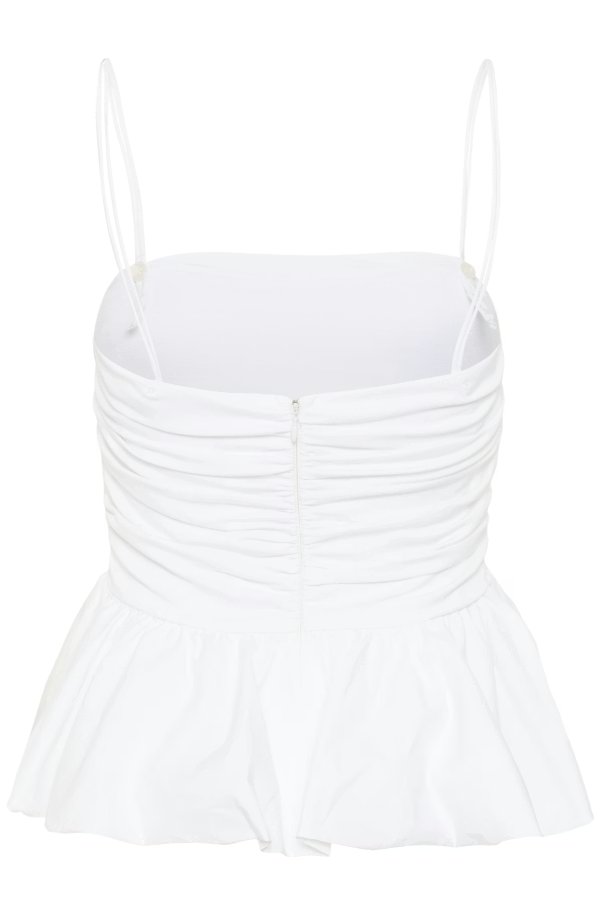 White top with thin straps on a white background