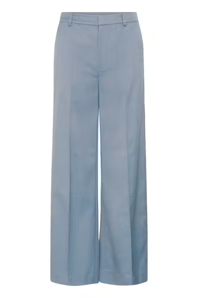 Light blue wide-leg pants on a white background