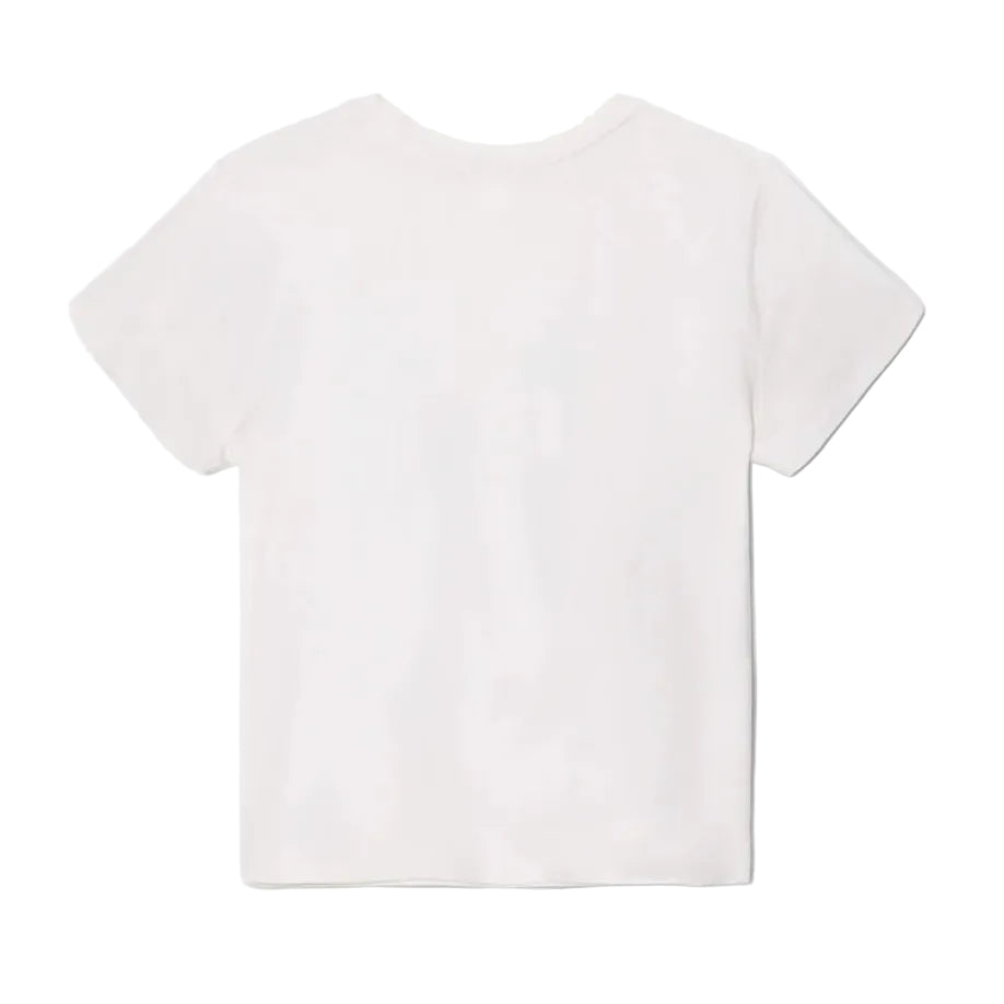 White t-shirt on a light gray background