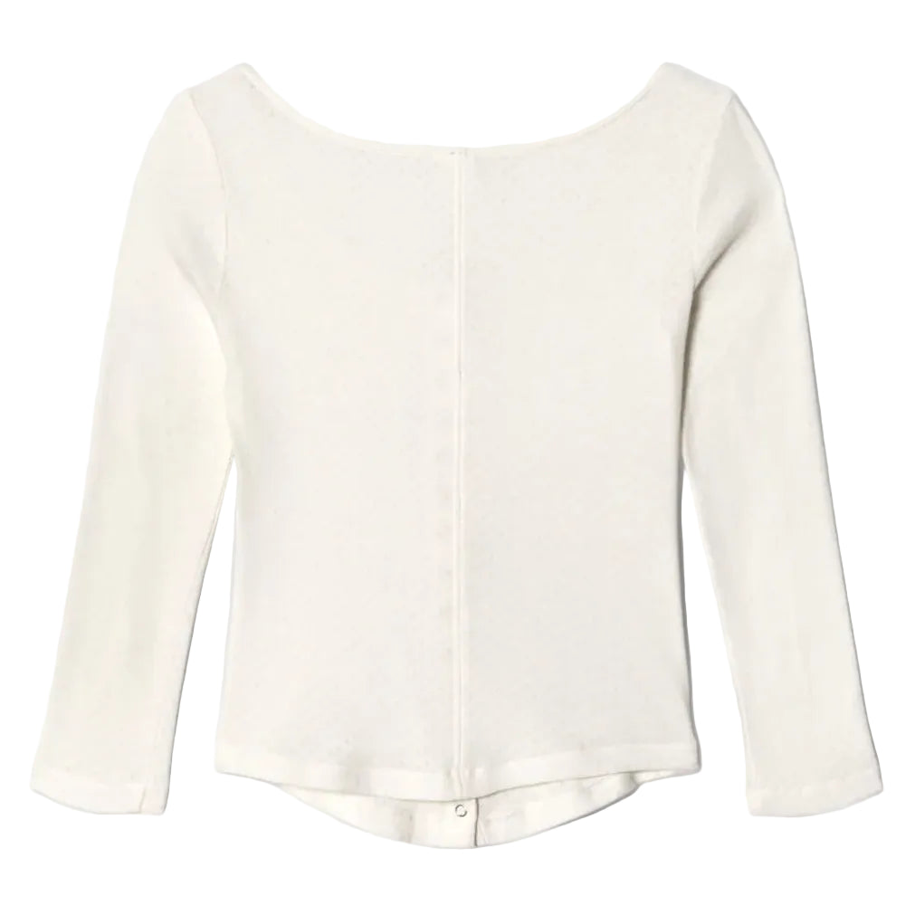 Back view of a white shirt on a white background