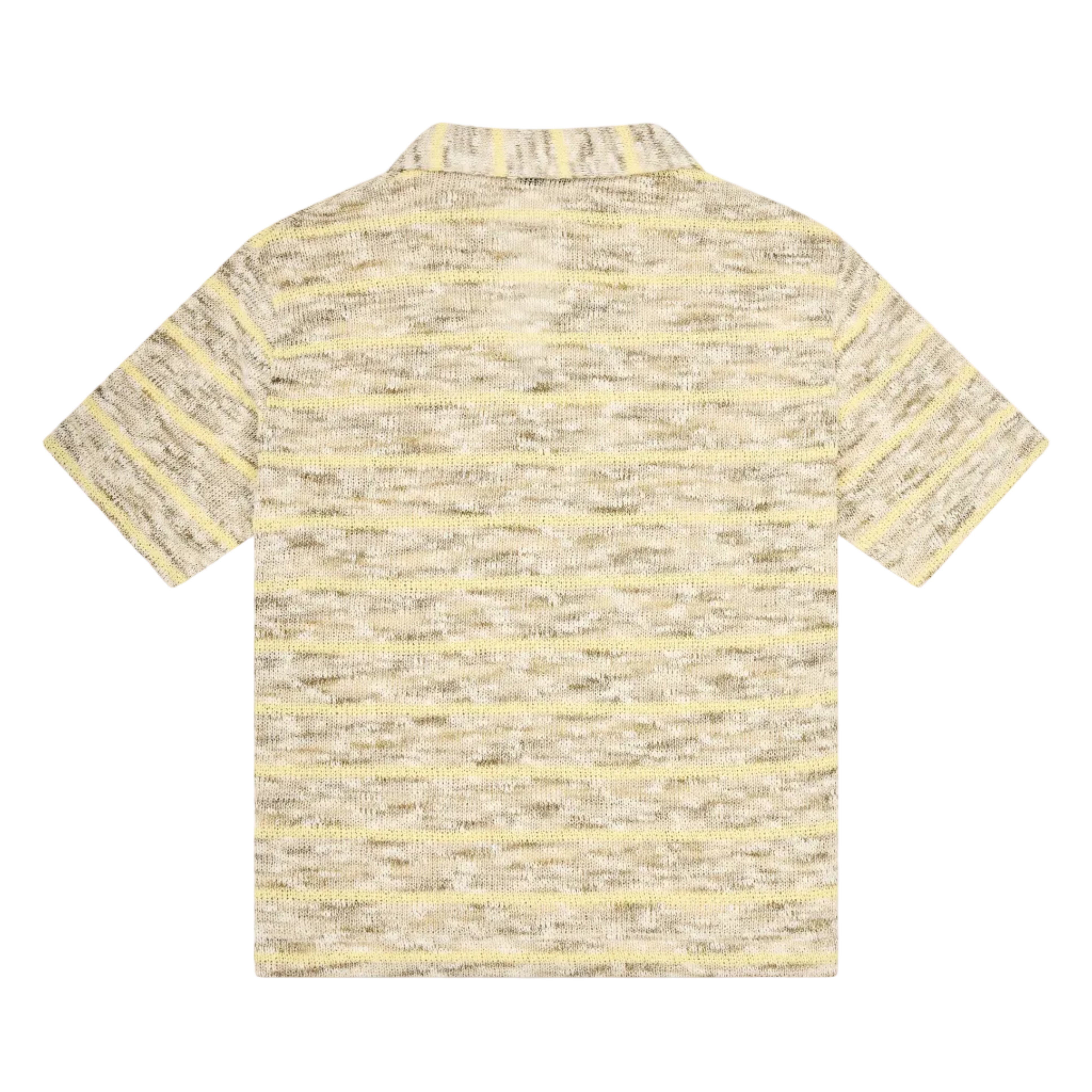 Yellow and beige striped shirt on a white background