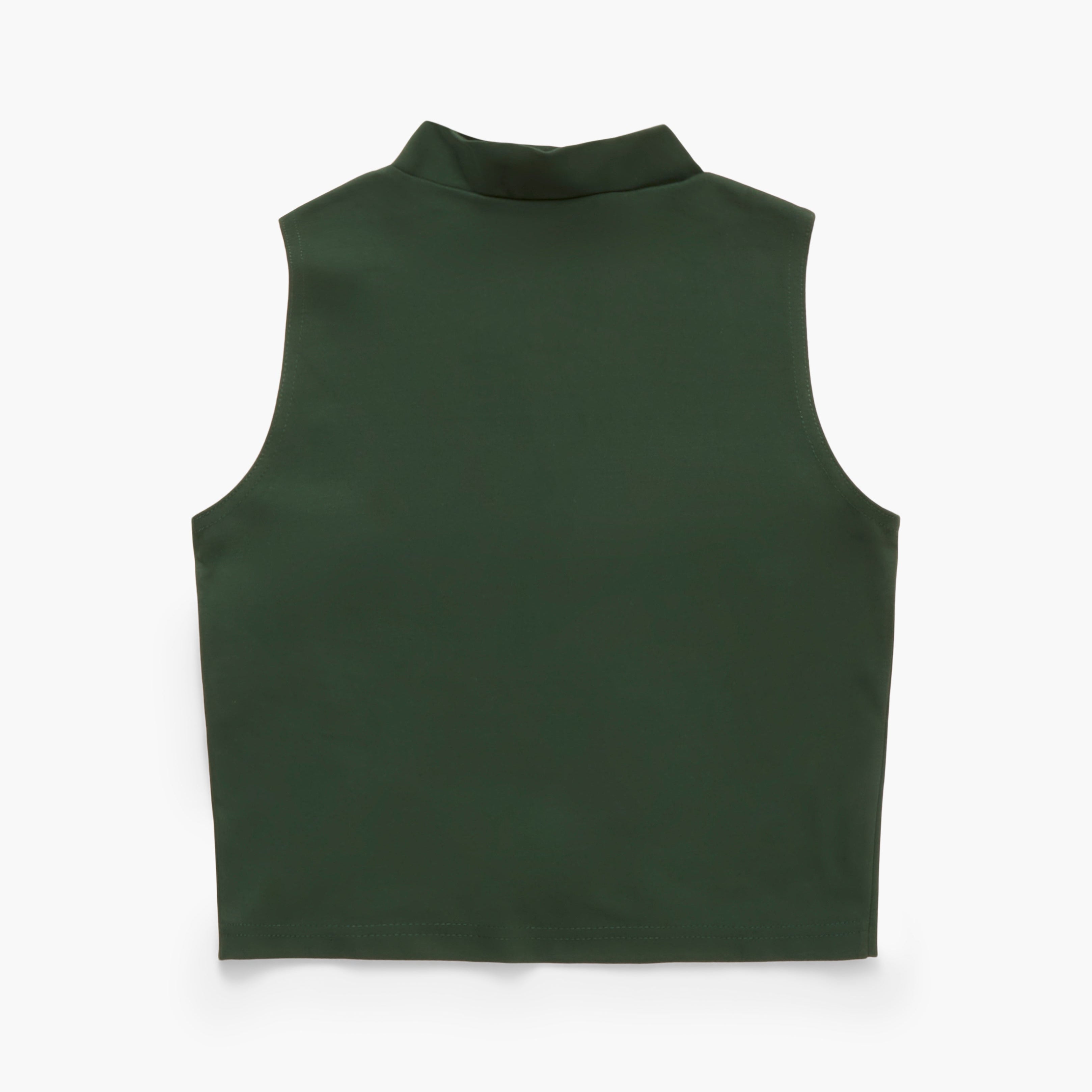 Green sleeveless top on a white background