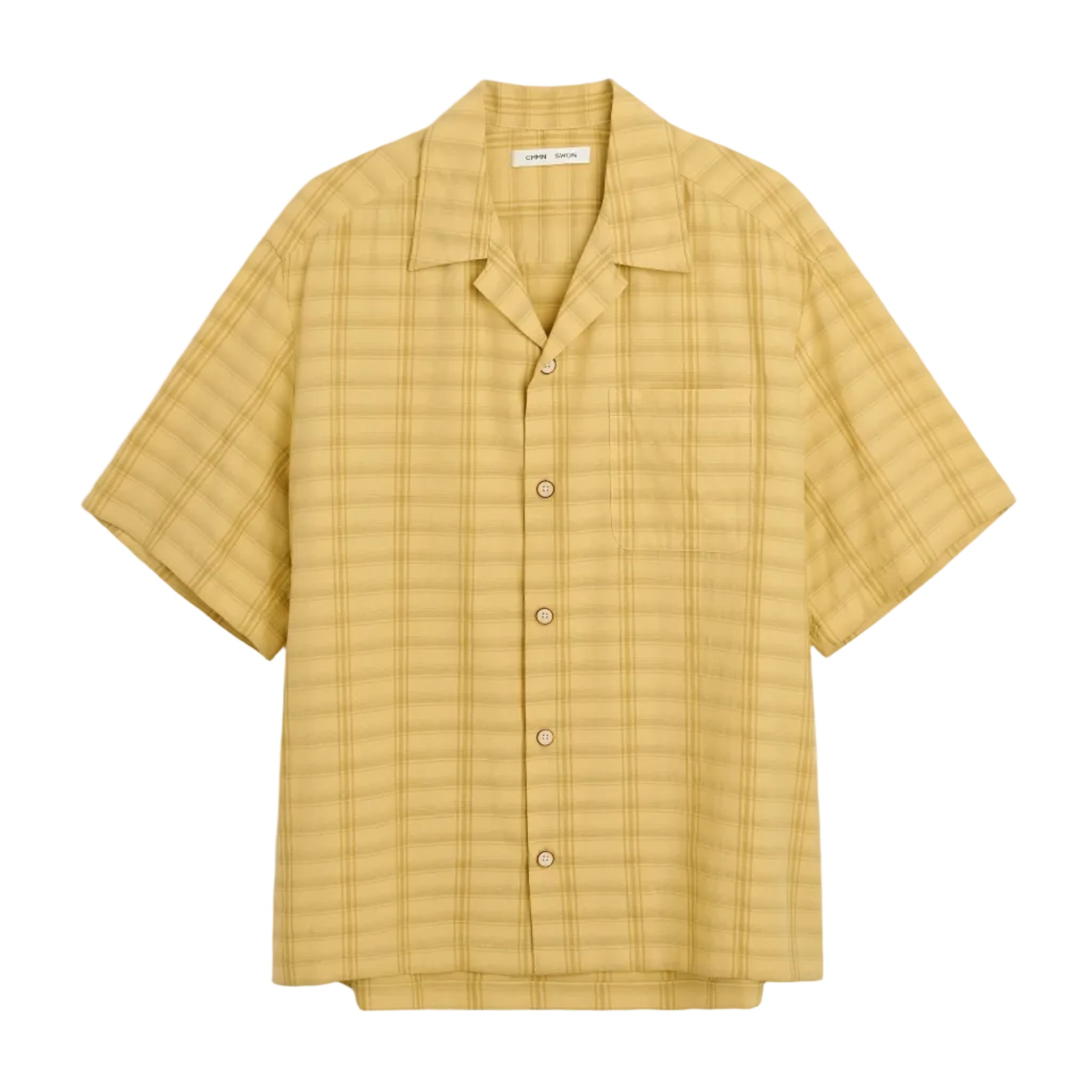 Yellow checkered shirt on a white background