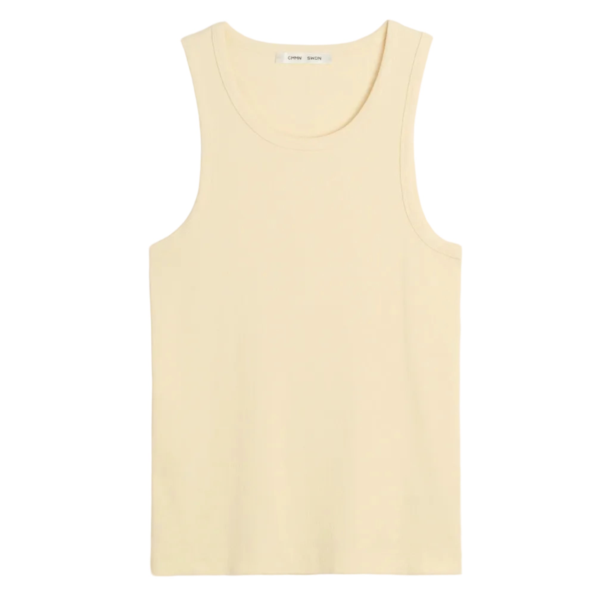 Beige tank top on a light gray background