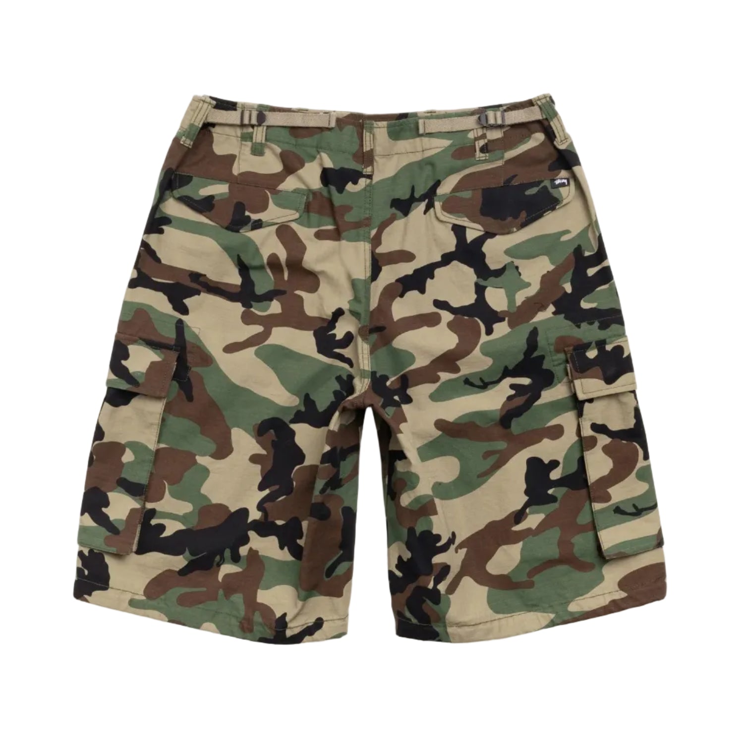 Camouflage shorts on a white background