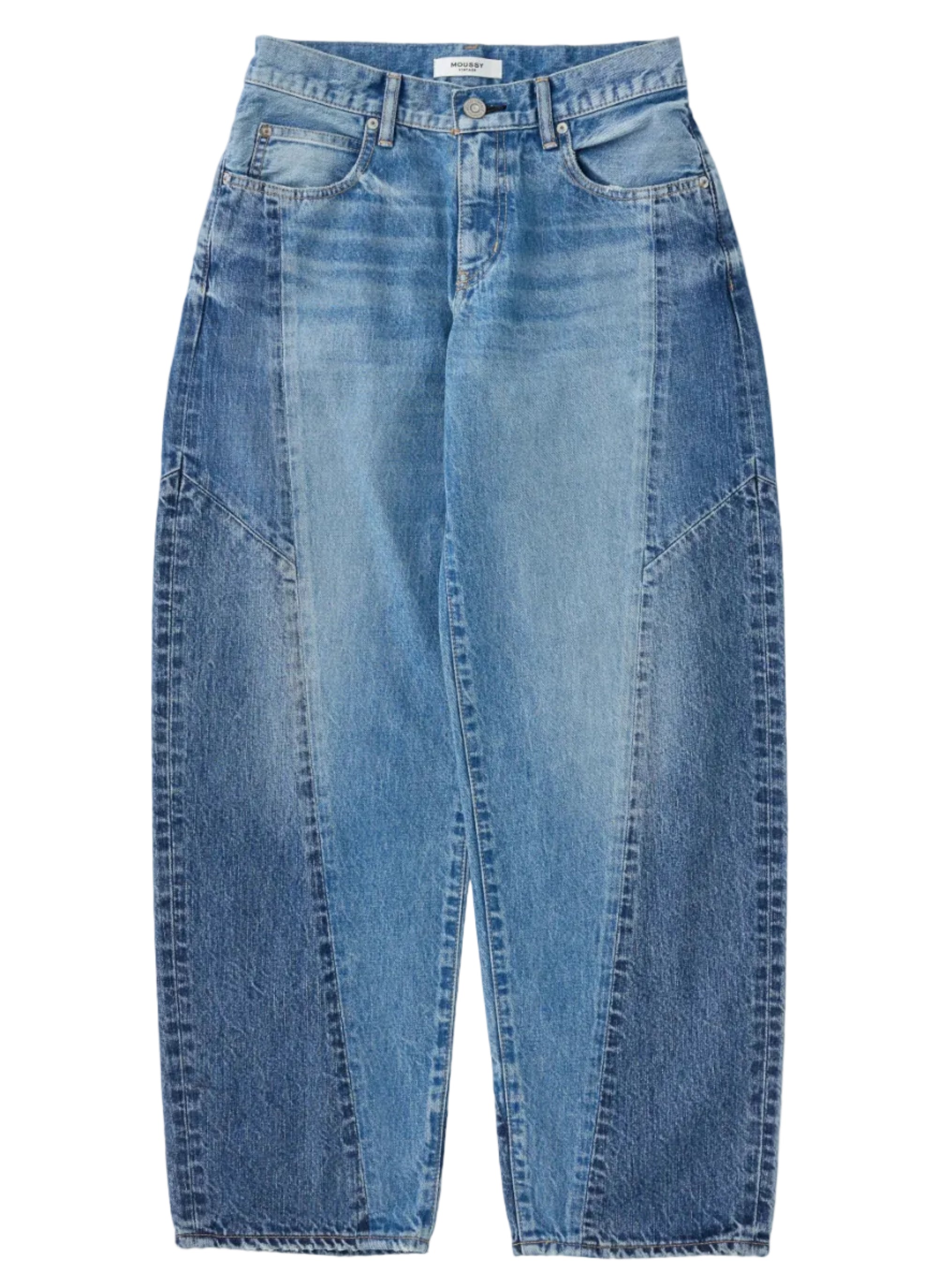 Blue jeans on a white background