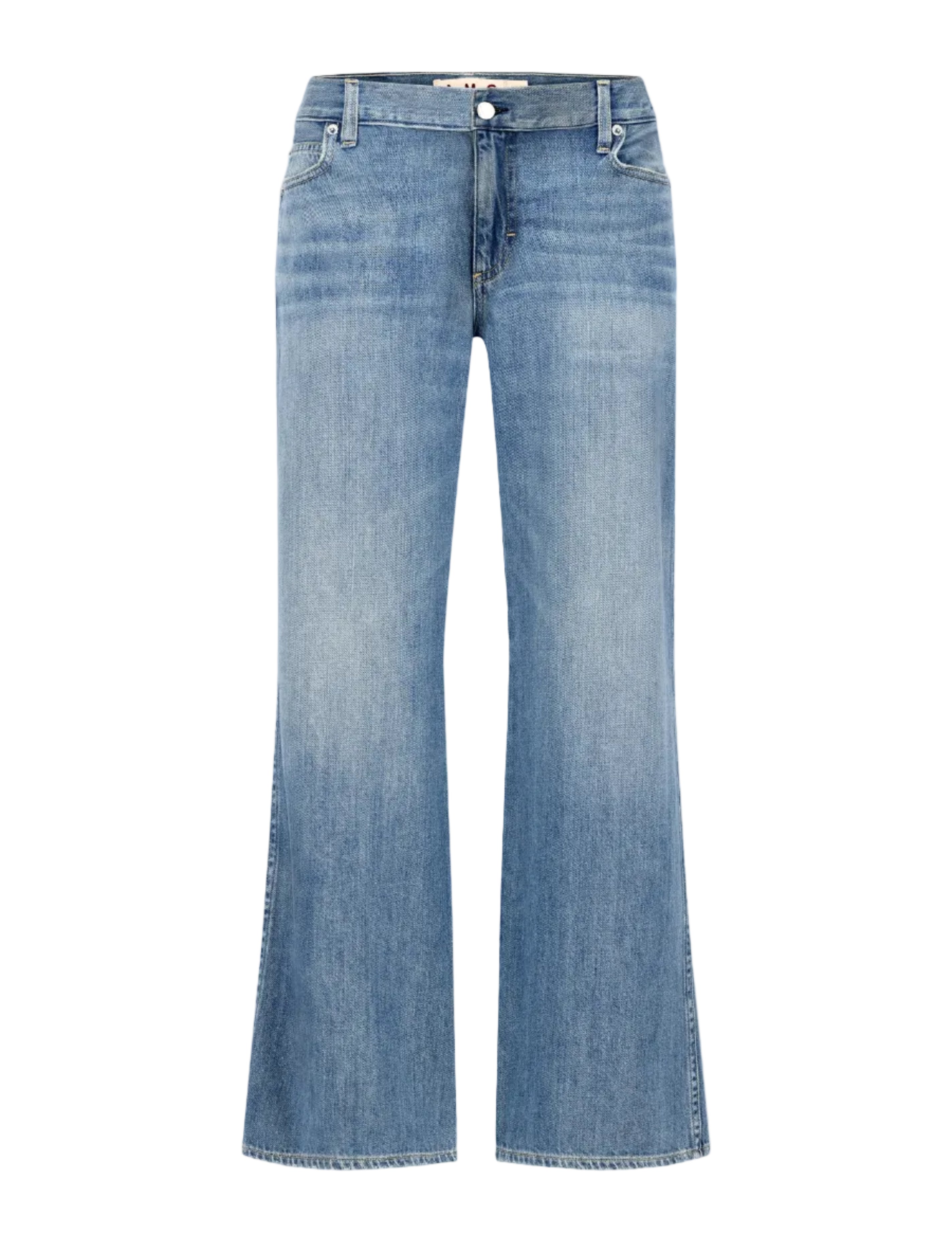 Light blue jeans on a white background
