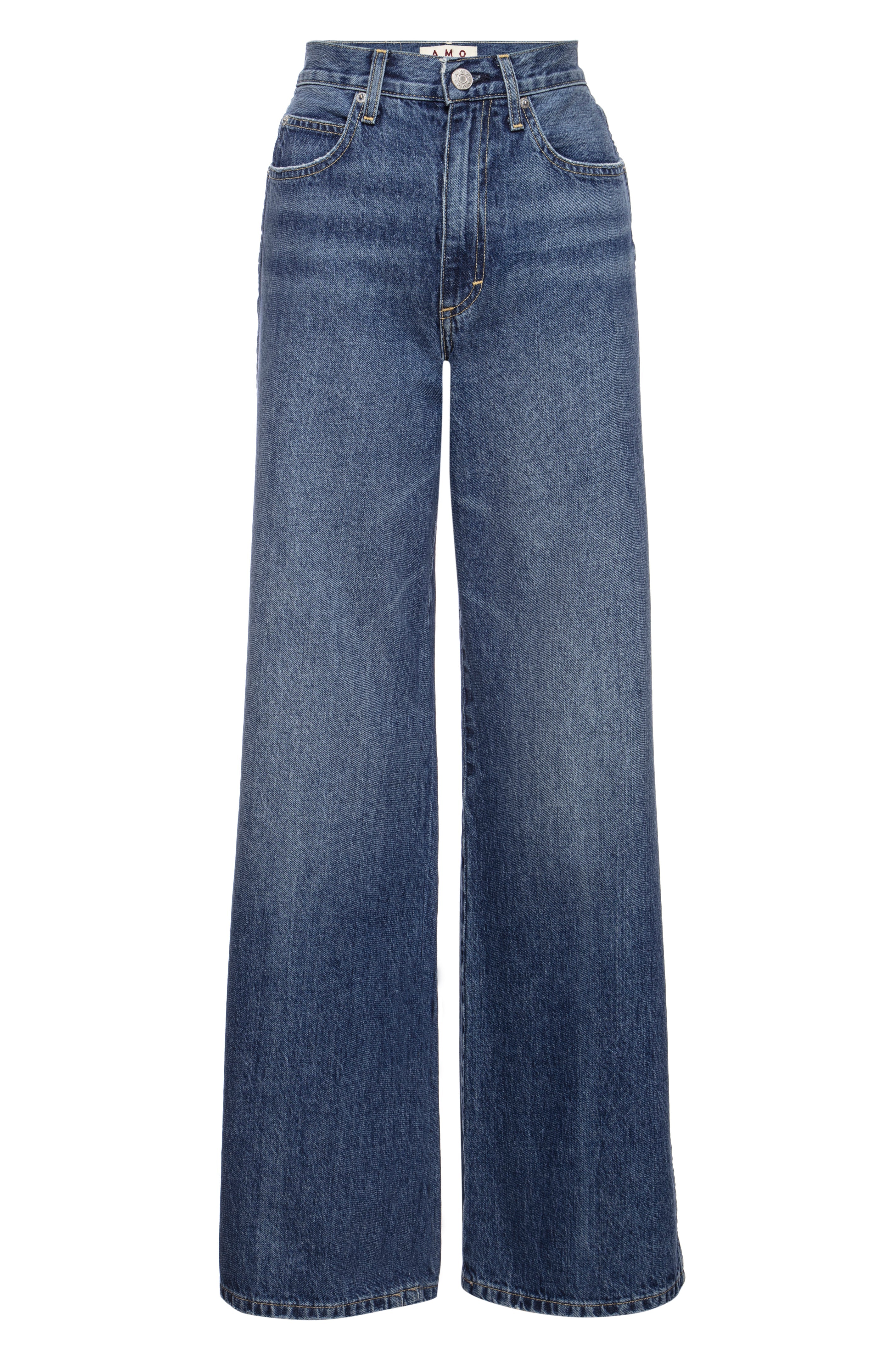 Blue jeans on a white background