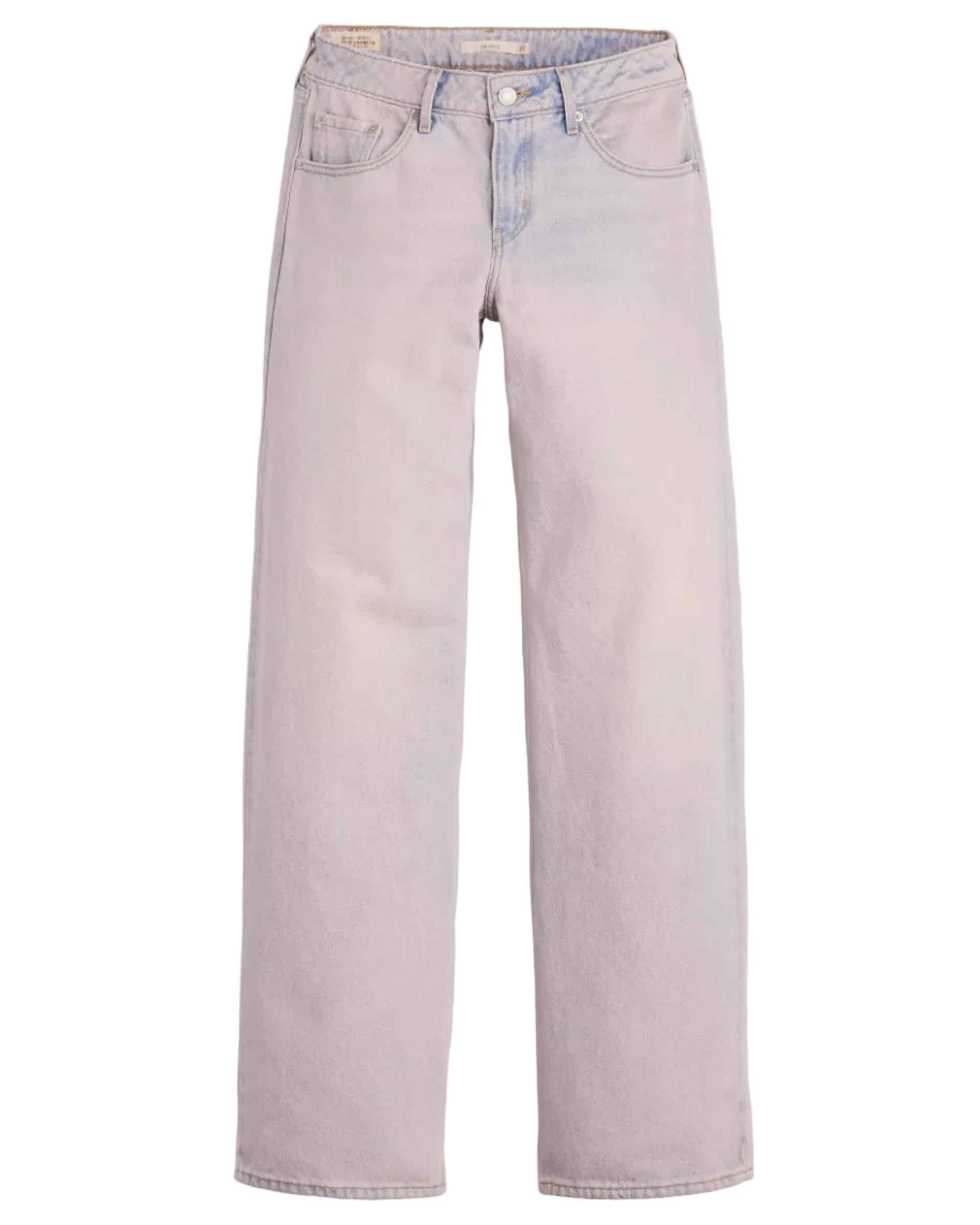 Light pink jeans on a white background