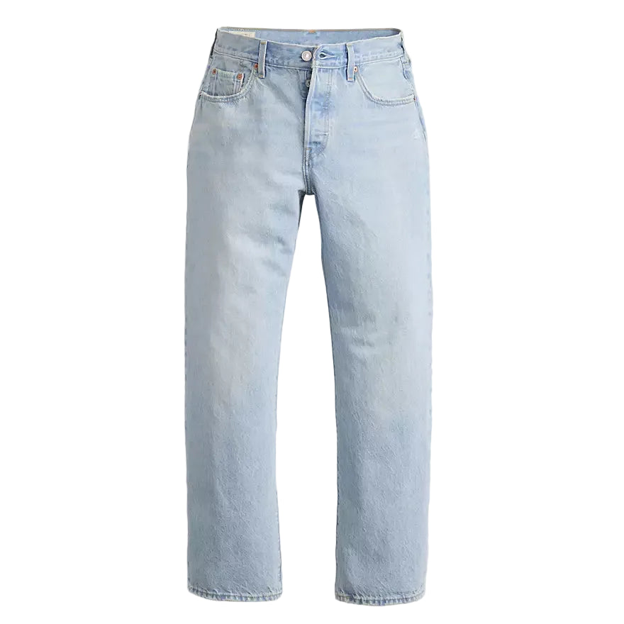 Light blue jeans on a white background