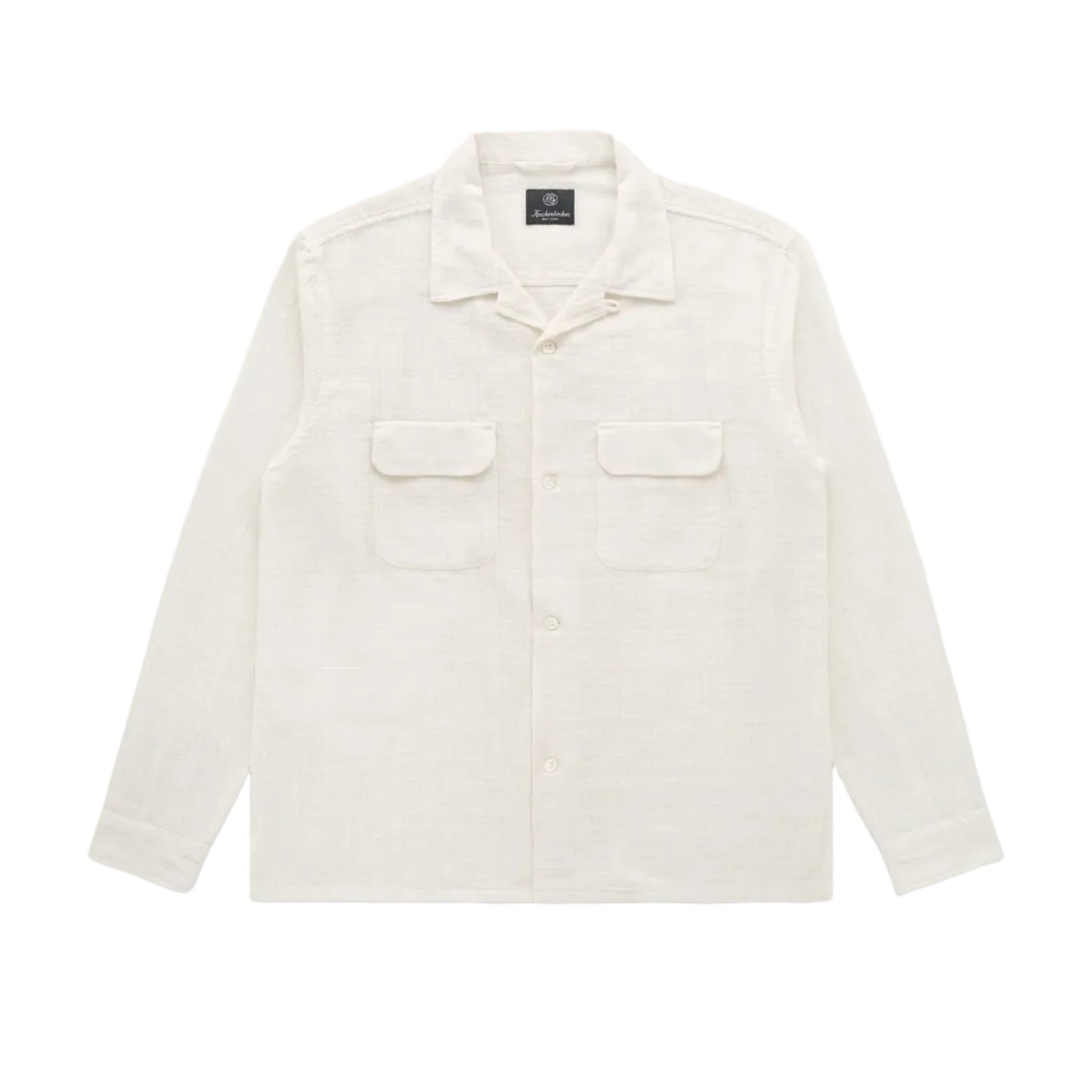 White shirt with two front pockets on a white background