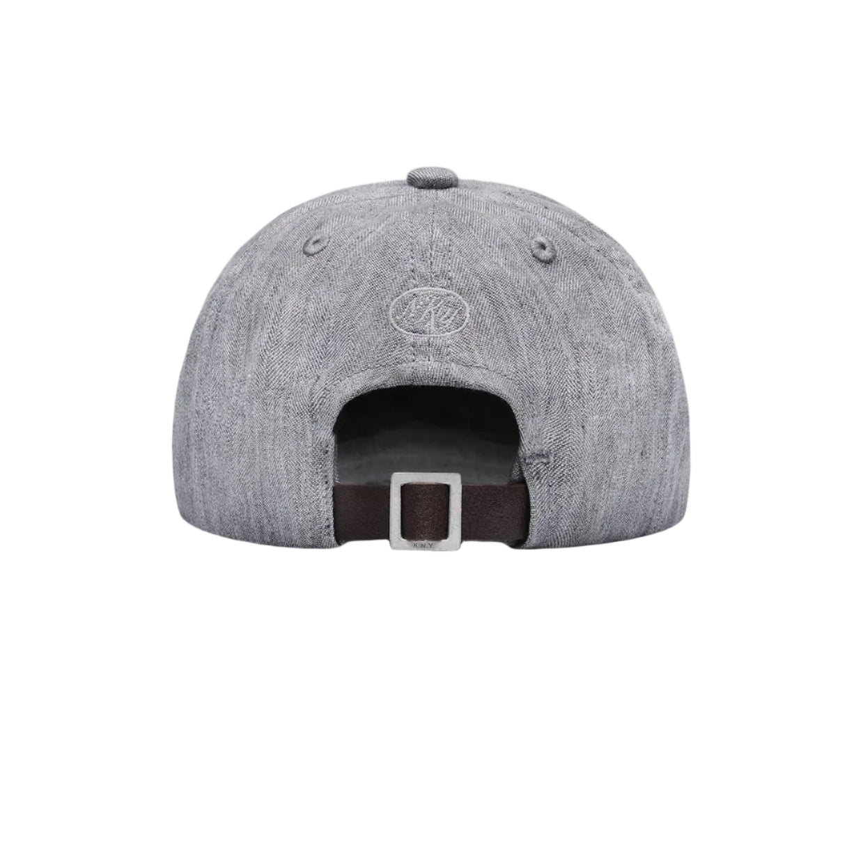 Gray cap with a buckle on a white background