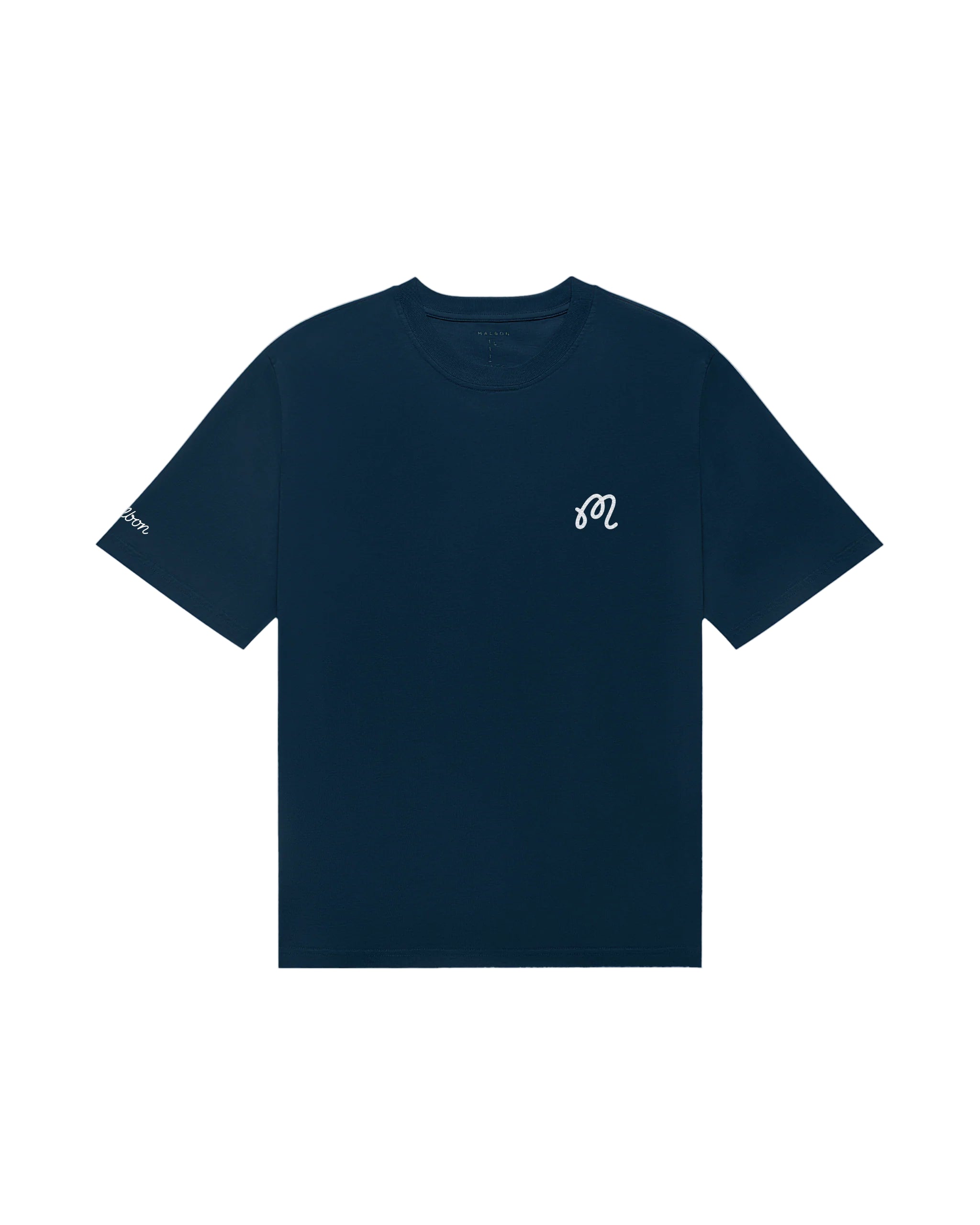MALBON GOLF Bermuda Tee in navy blue - front view men's short sleeve t-shirt