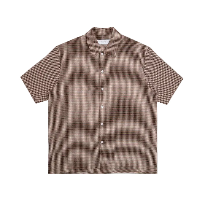 Brown checkered shirt on a white background