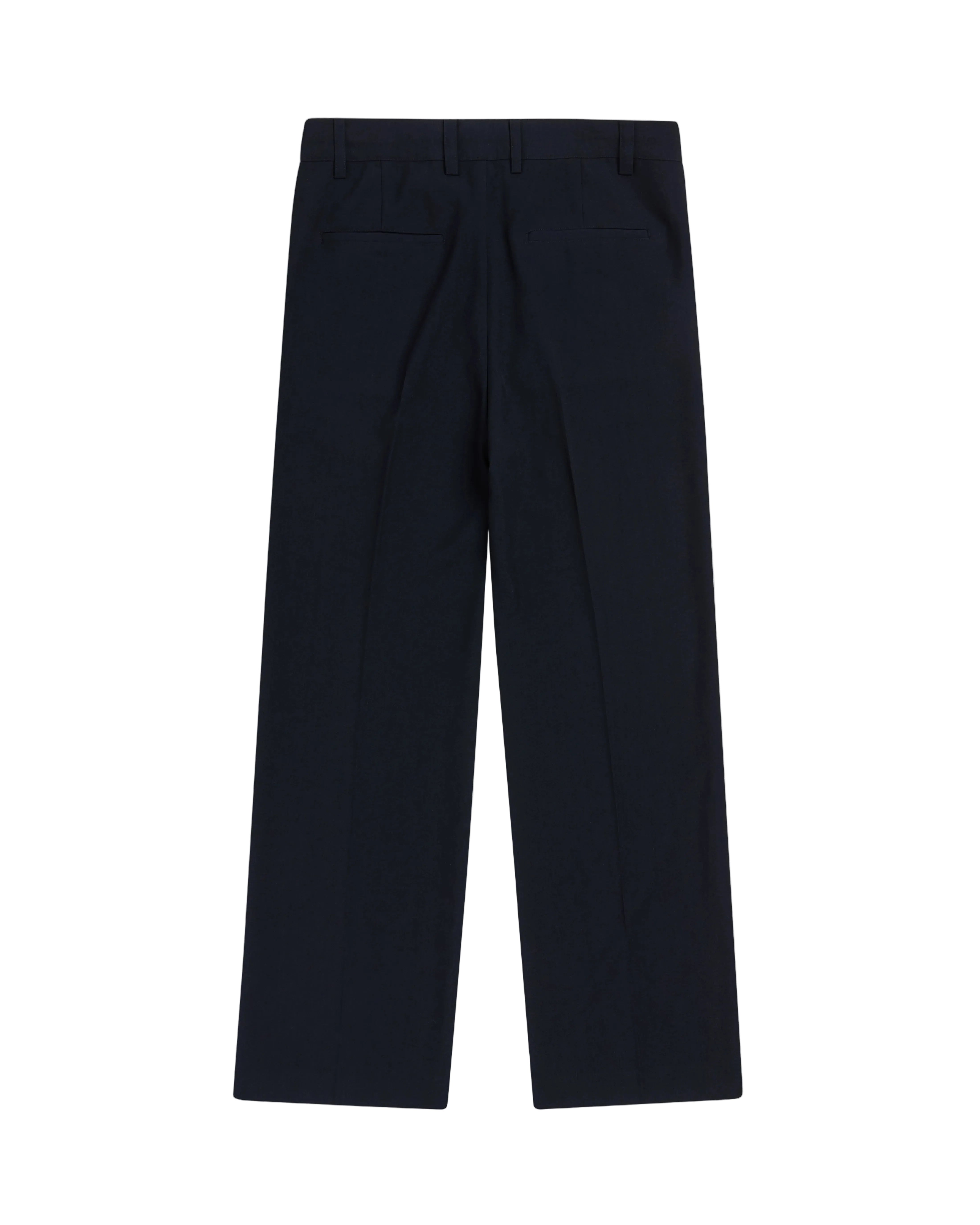 Navy pants on a white background