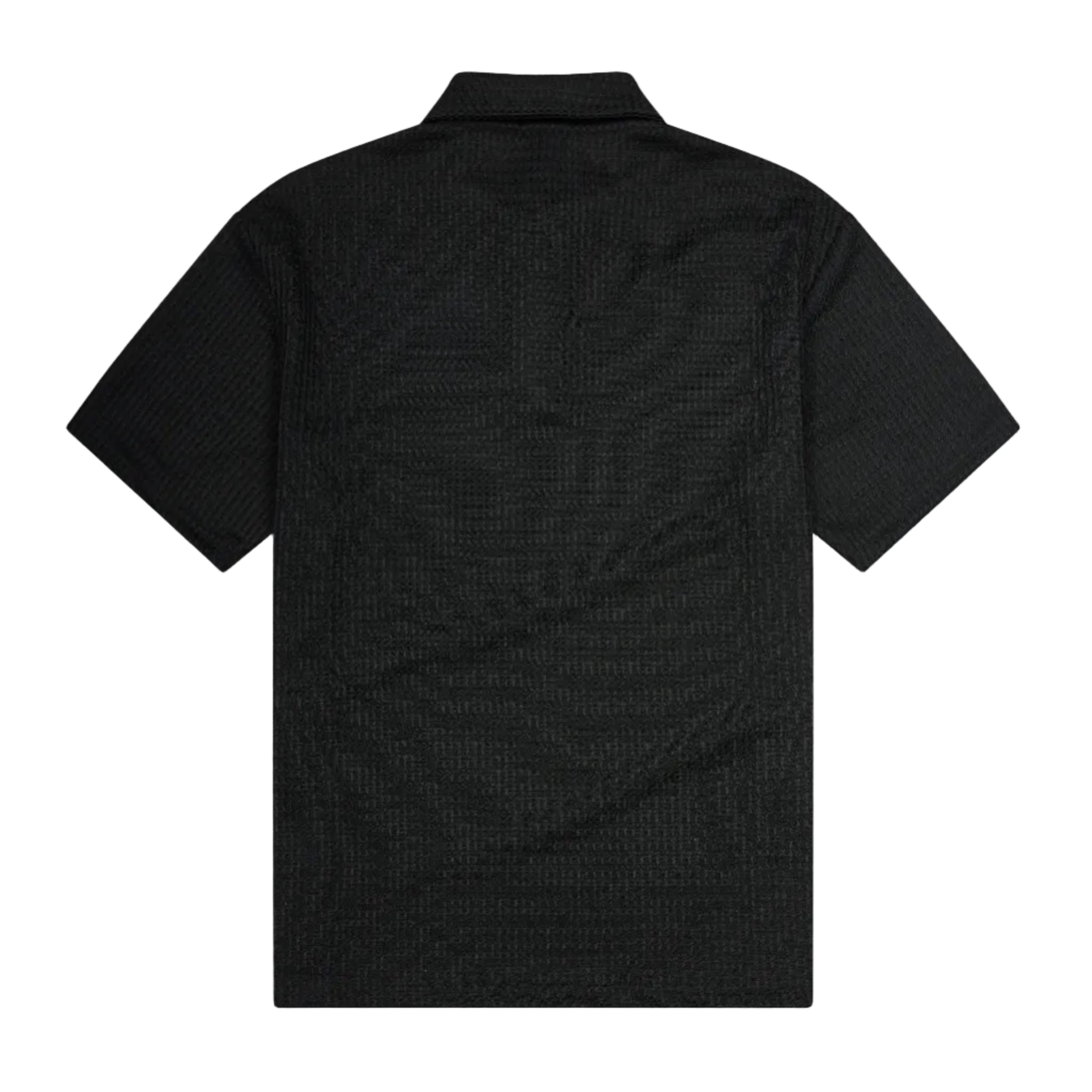 Black textured shirt on a white background