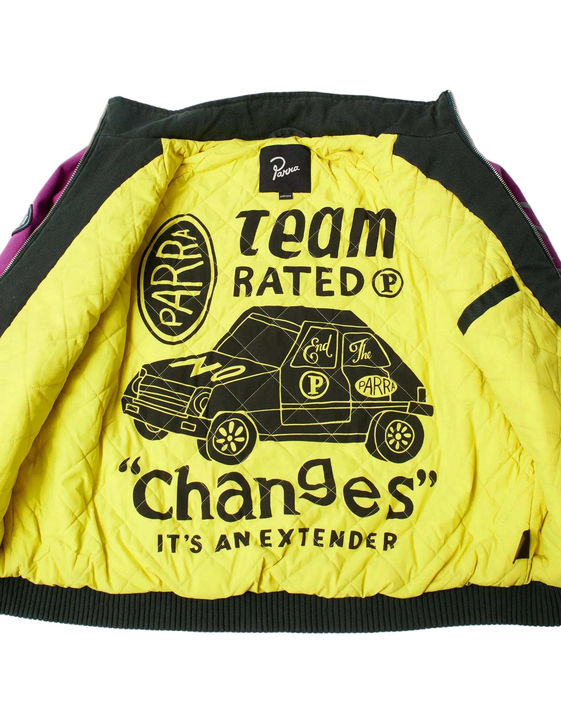 Owl Meets Rats Racing Jacket in Black by By Parra – side view