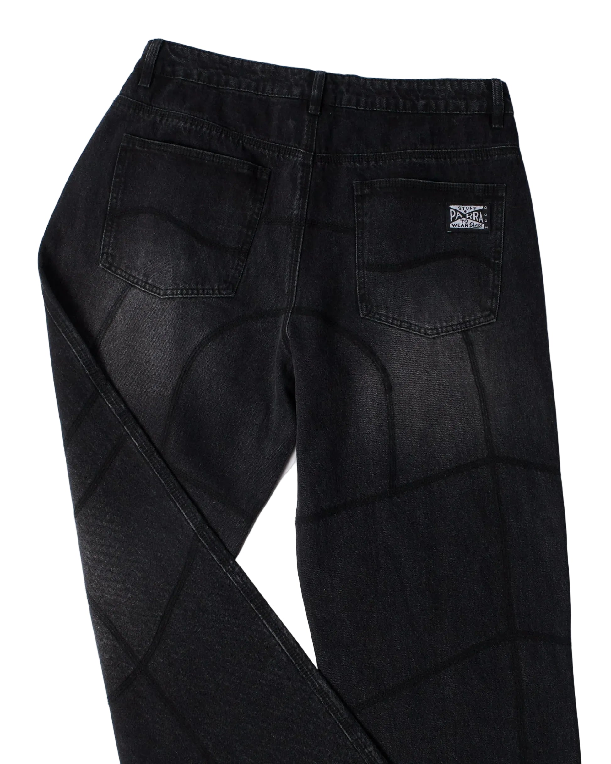 Moto Stitched Pants in Black by By Parra – side view