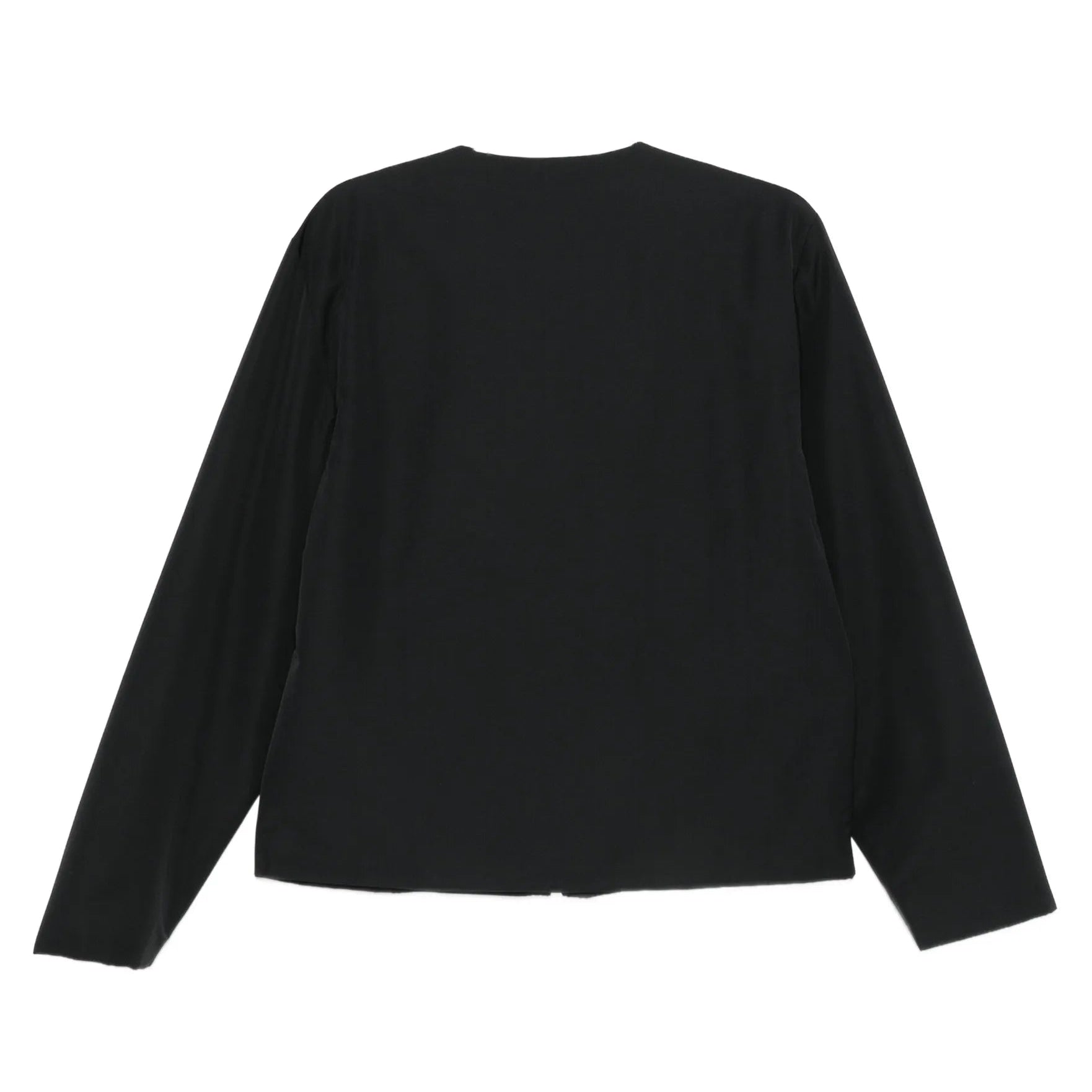 Black long-sleeve top on a white background