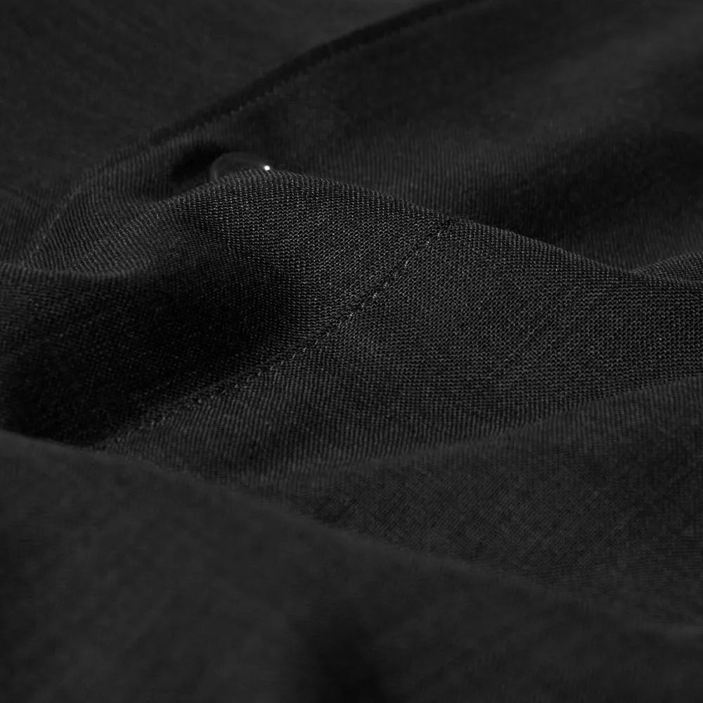 Close-up of dark fabric texture with a button
