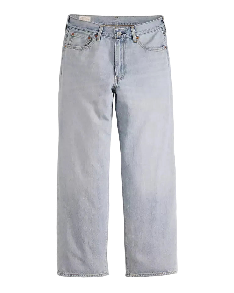 Light blue jeans on a white background