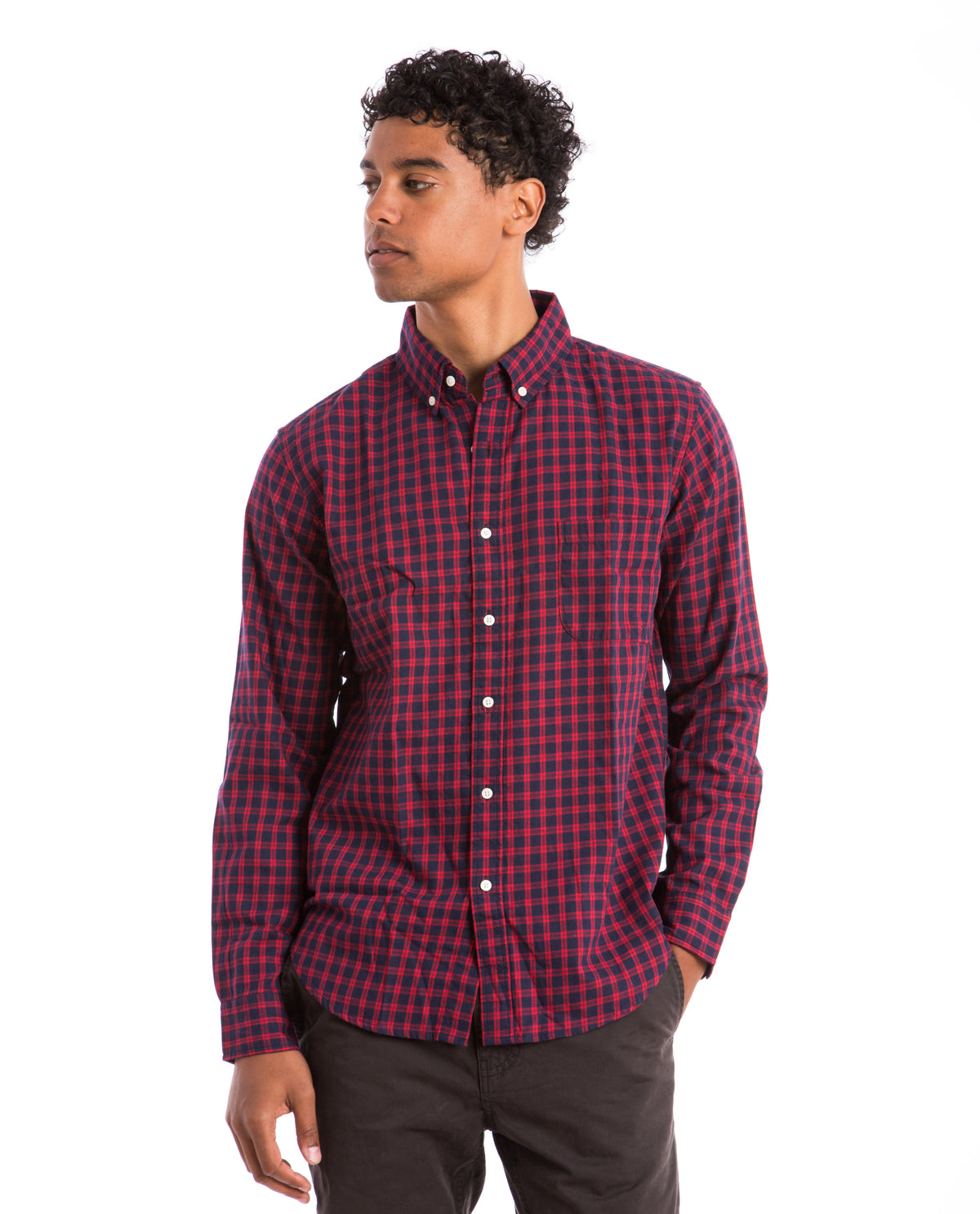 Checkered Button Down Shirt Men Shirts AR321