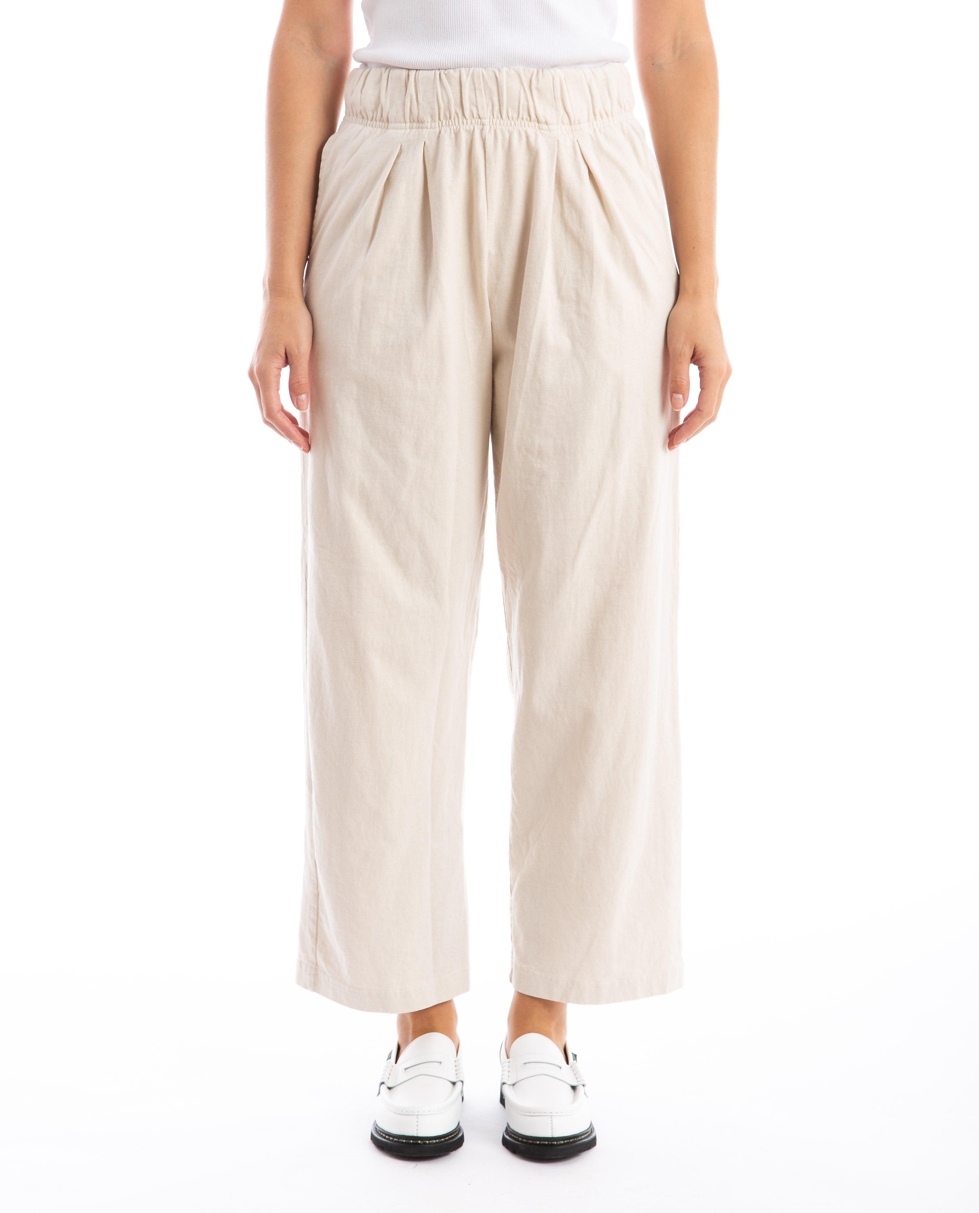 Pleat Front Pant Ivory Women Pants LES TIEN