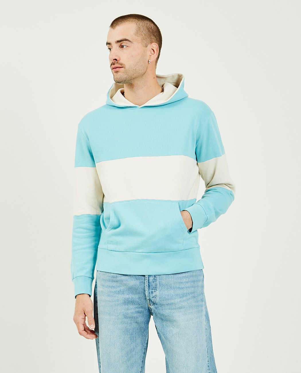 1970S Hoodie Blue And White-LEVI'S VINTAGE CLOTHING-American Rag Cie