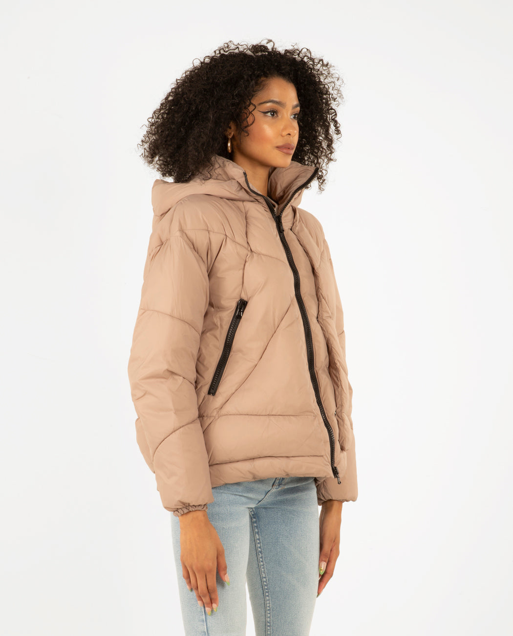 Eugenie Short Recycled Jacket Champagne Women Coats + Jackets CANADIAN CLUB