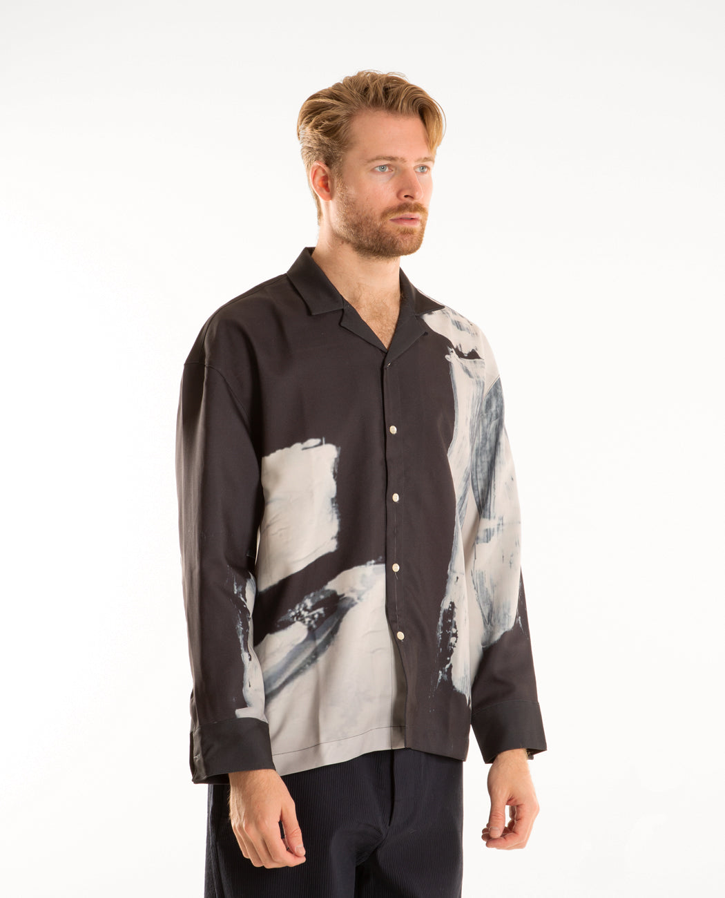 Brush Button-Up Shirt Men Shirts IISE