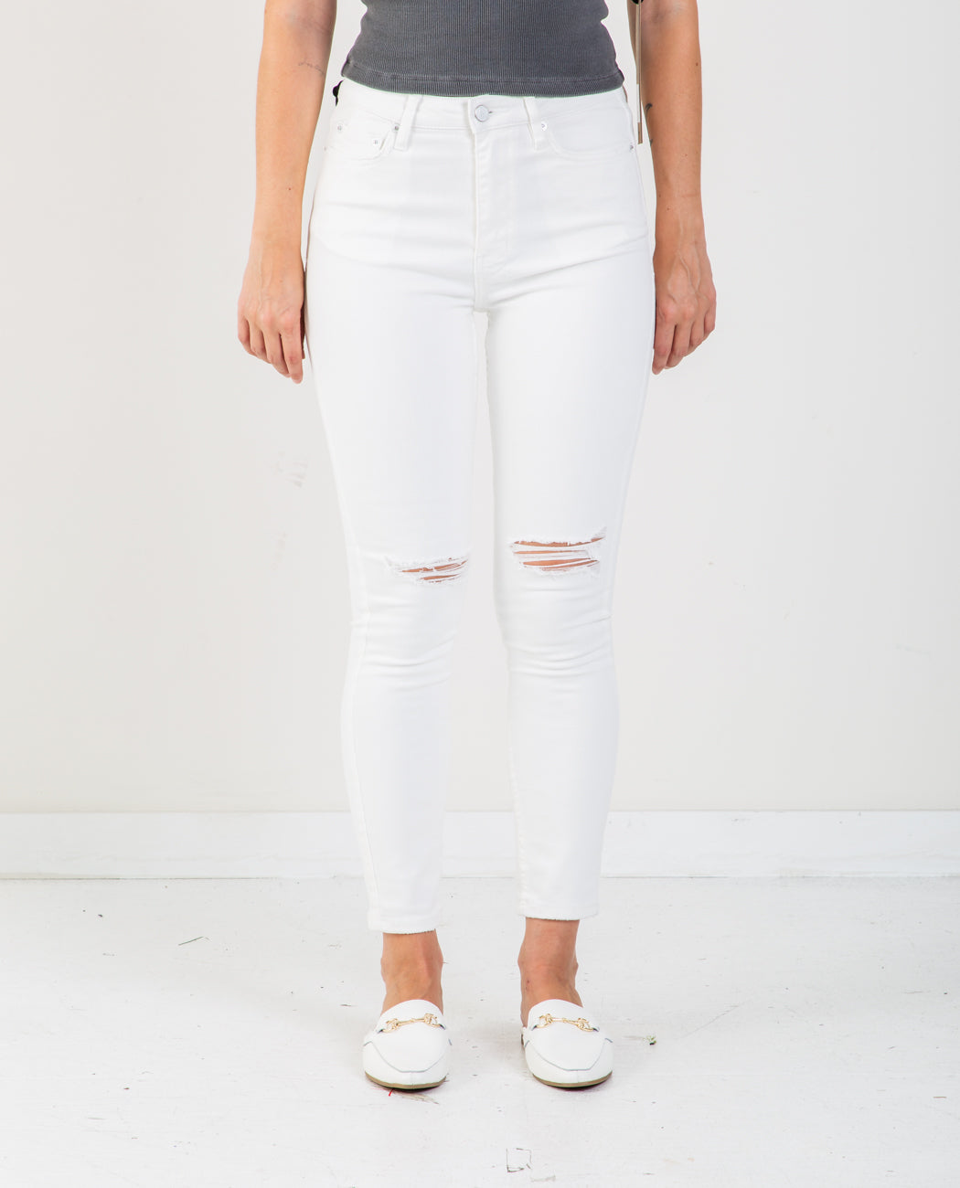 Hi N Wasted Blanc Sliced Pants Women Slim KSUBI