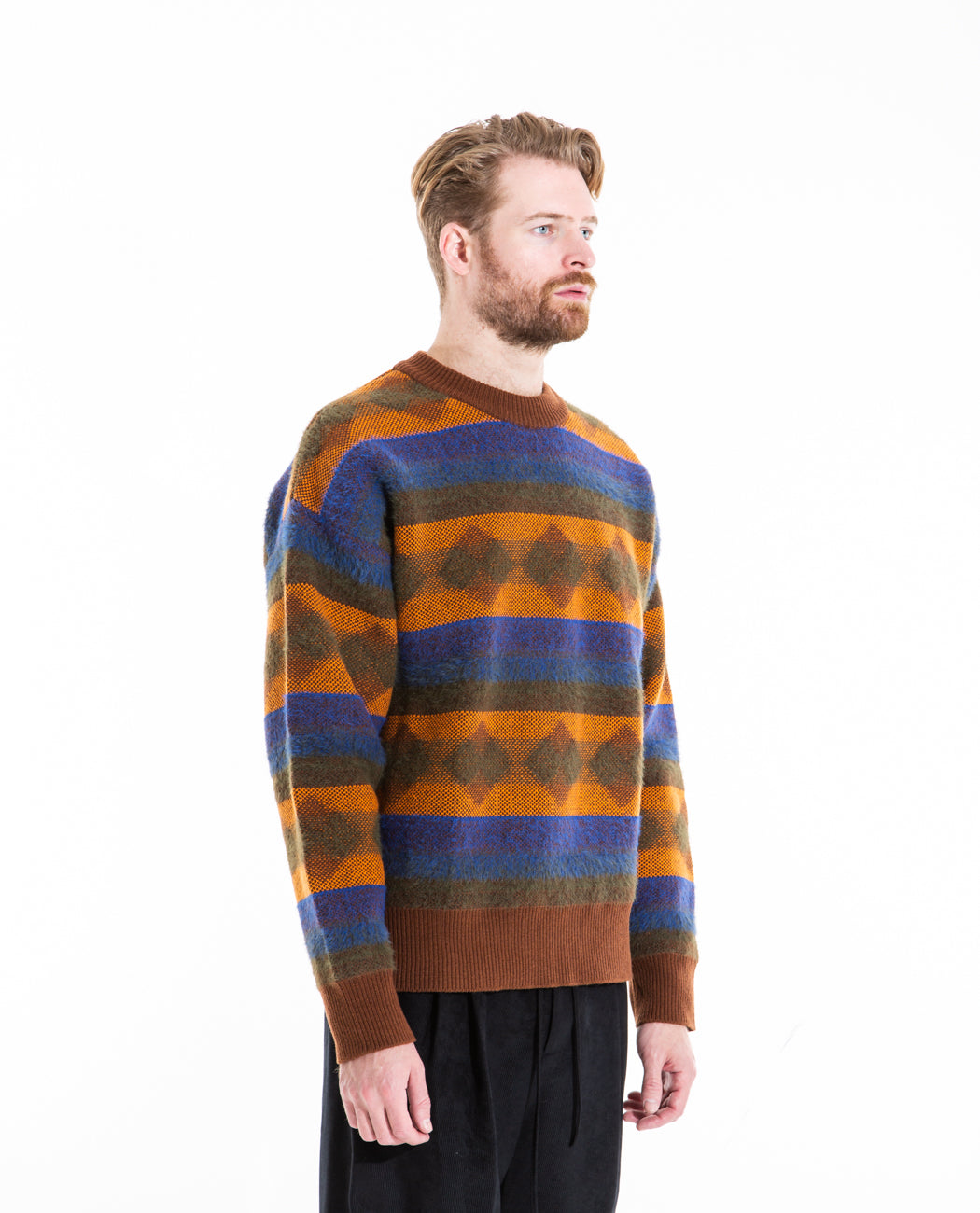Jacquard Knit Pullover Men Sweaters + Sweatshirts AMOMENTO