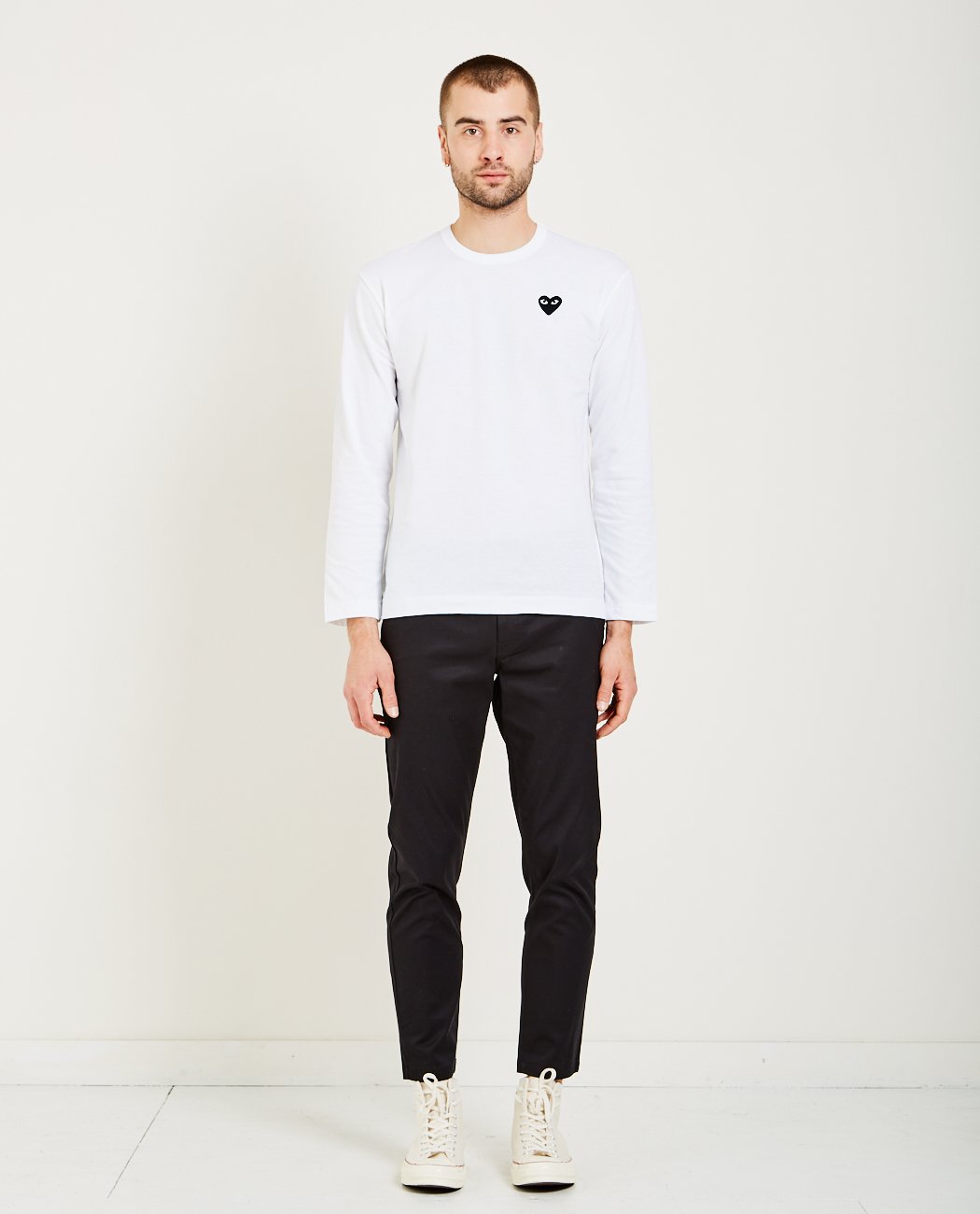 BLACK HEART LONG SLEEVE TEE-COMME DES GARÇONS PLAY-American Rag Cie
