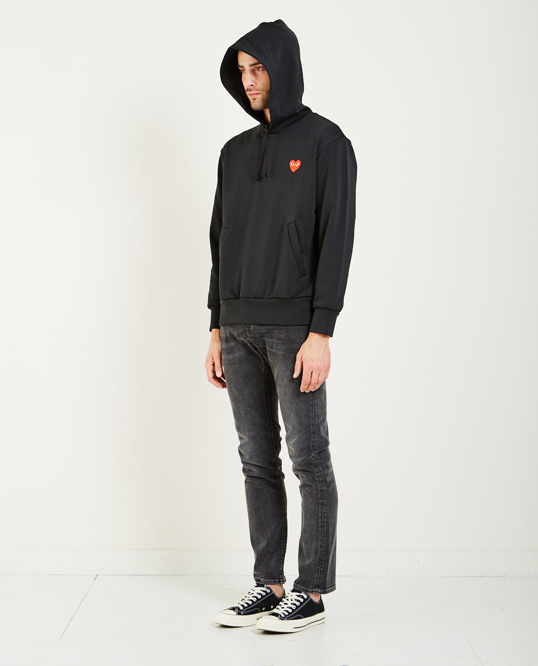 Red Heart Pullover Hoodie Black-COMME DES GARÇONS PLAY-American Rag Cie