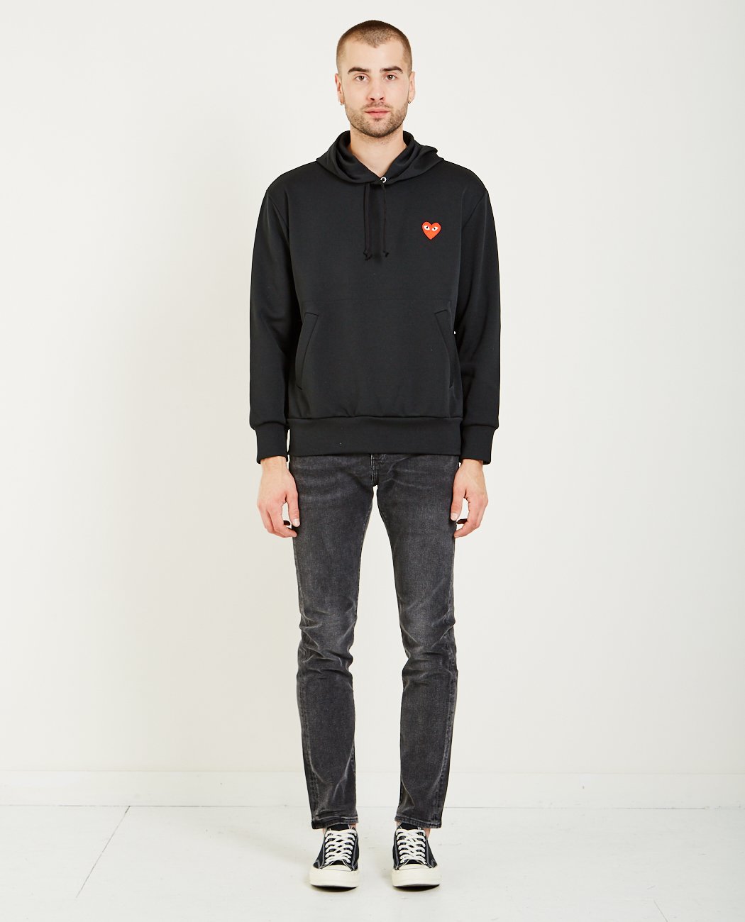 Red Heart Pullover Hoodie Black-COMME DES GARÇONS PLAY-American Rag Cie