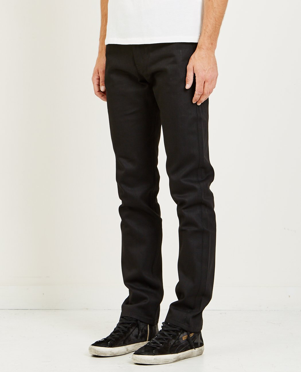Weird Guy Solid Black Selvedge Jean-NAKED & FAMOUS-American Rag Cie