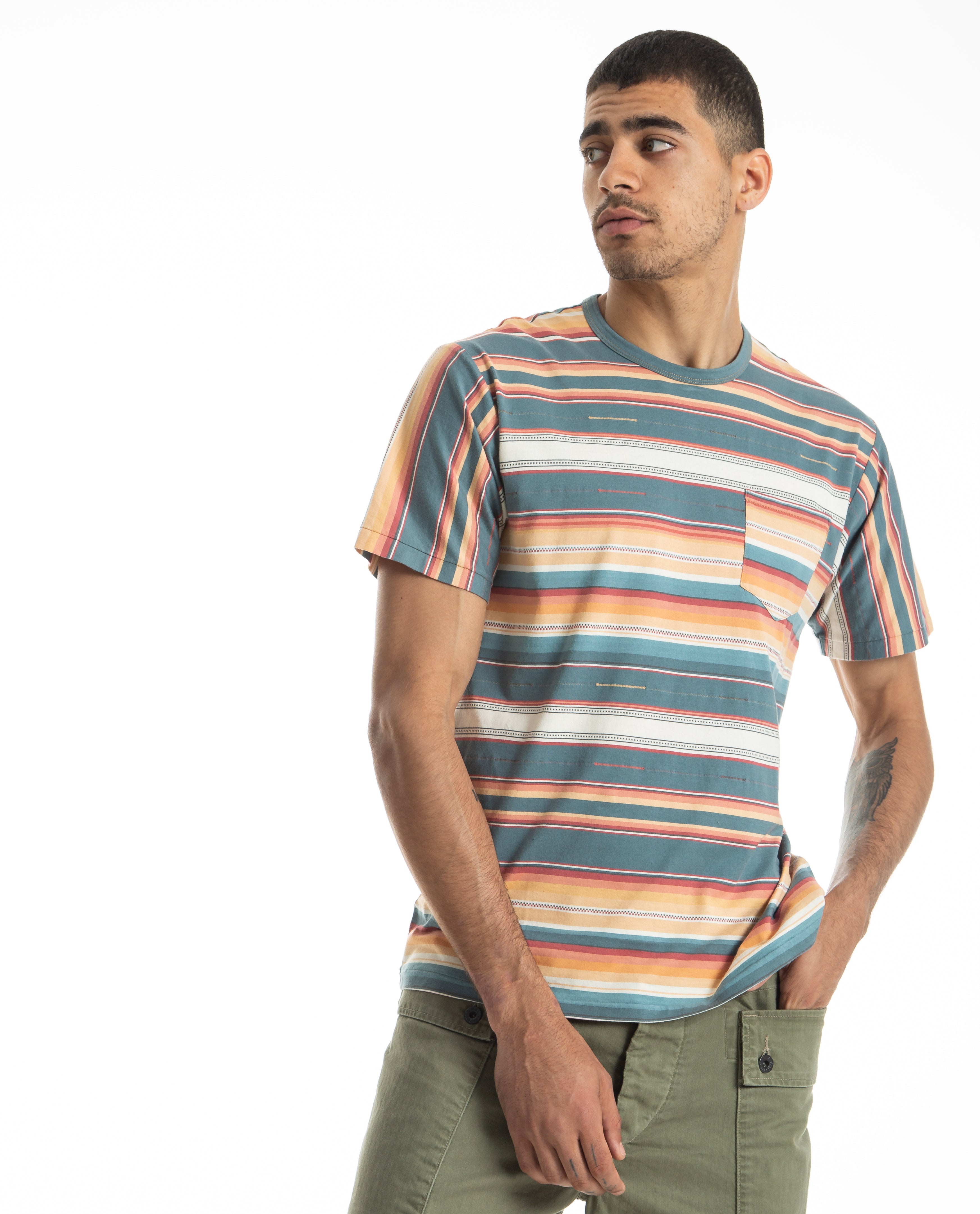 Striped Jersey Pocket T-Shirt – American Rag Cie